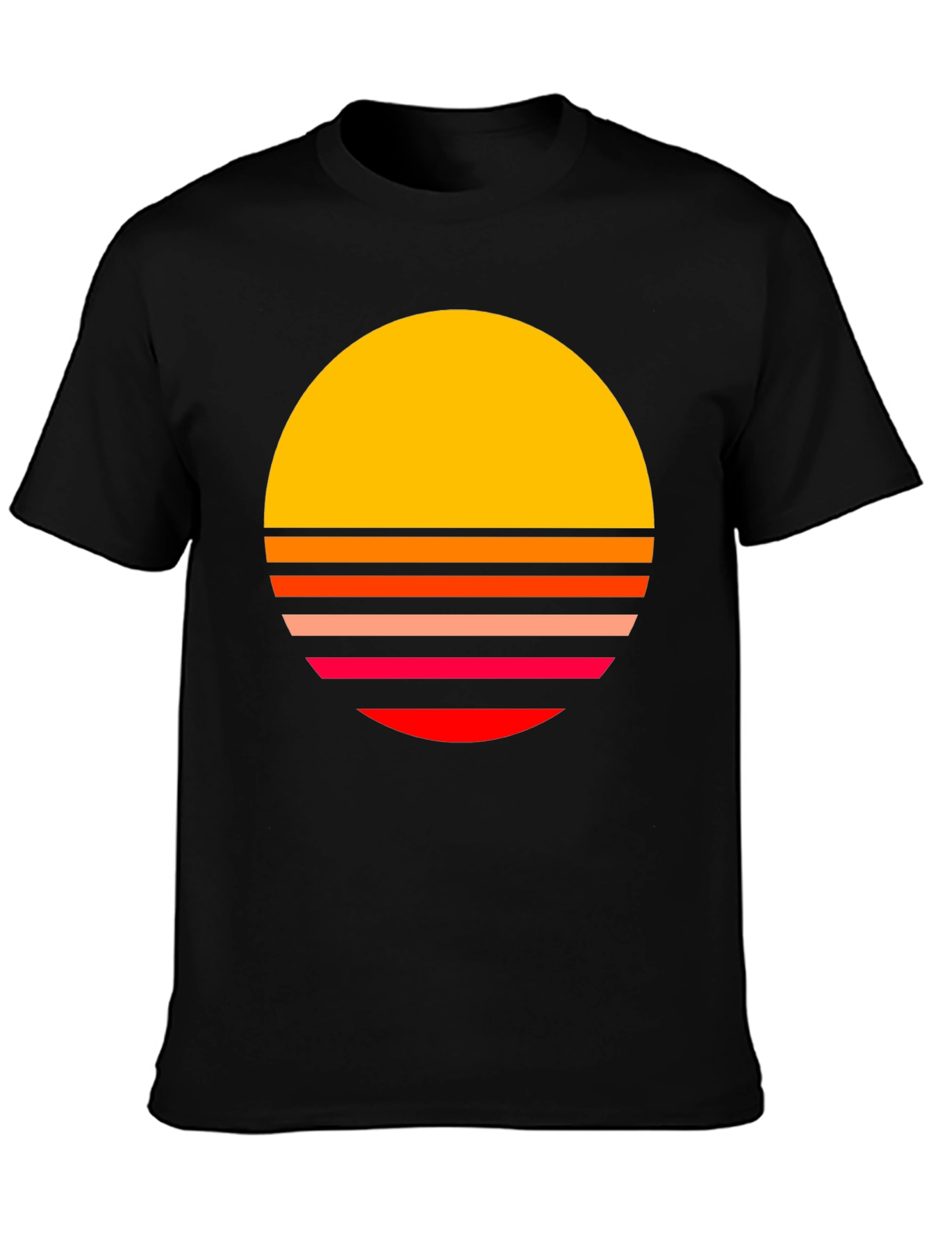 Black Retro Sunset T-Shirt - Vintage Style Graphic Tee view 3
