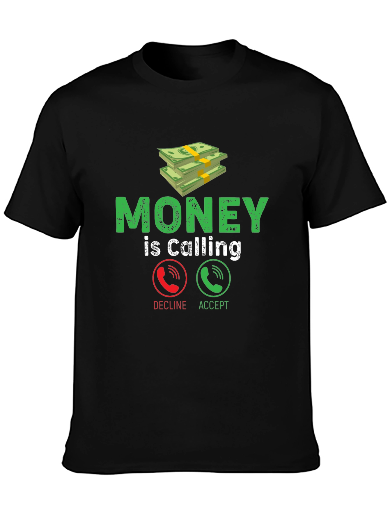 Black Money is Calling Graphic Tee view 3