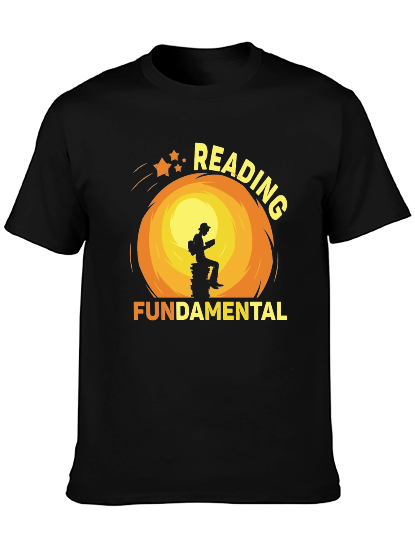 Black Reading Fundamental Black T-Shirt view 3