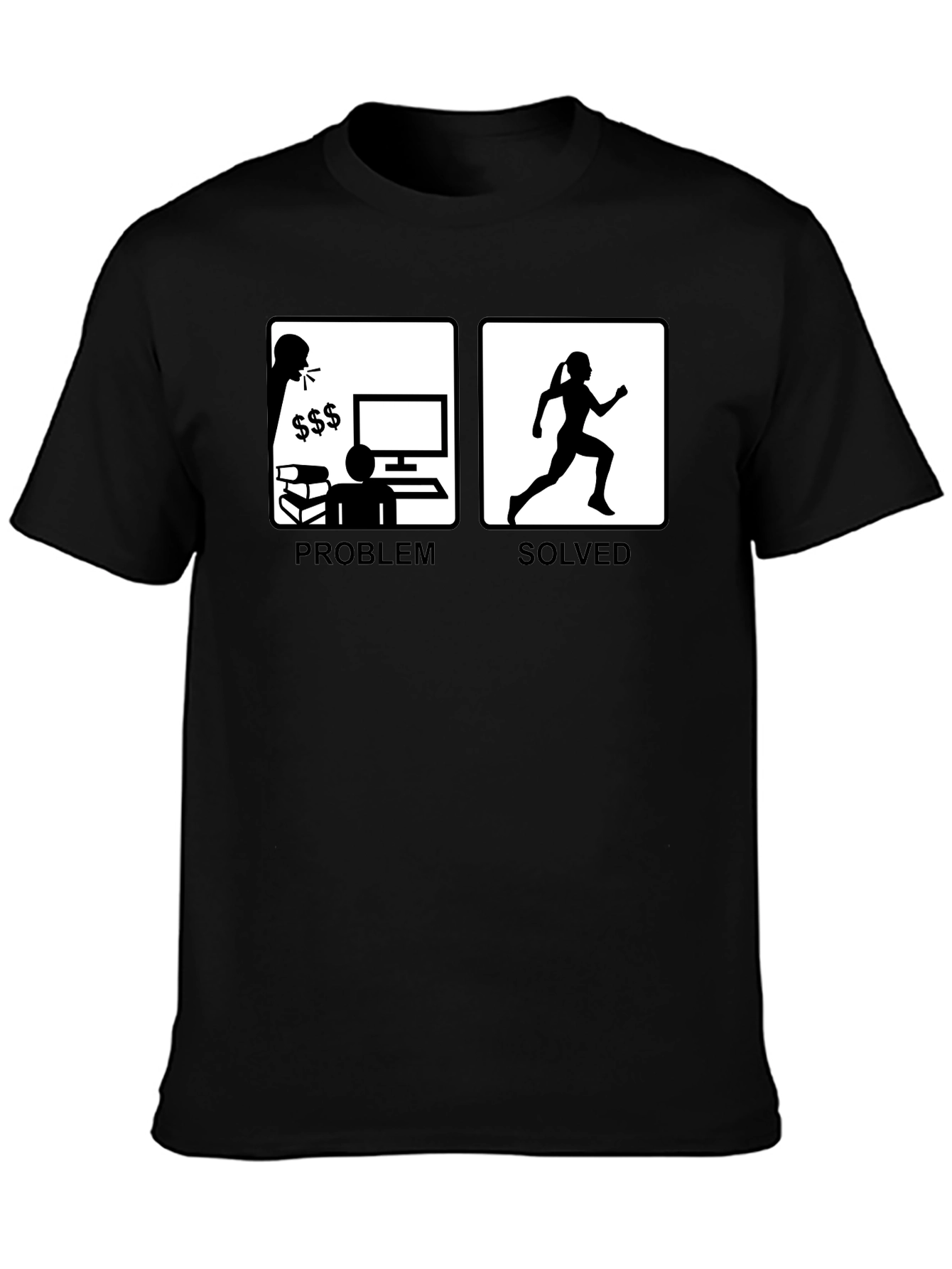 Black Problem Solved Running T-Shirt view 3