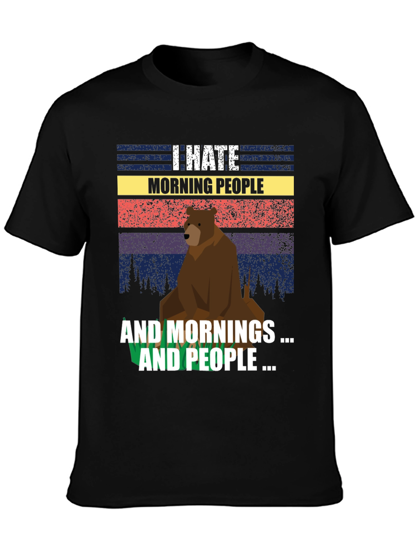 Black I Hate Morning People Graphic Tee view 3