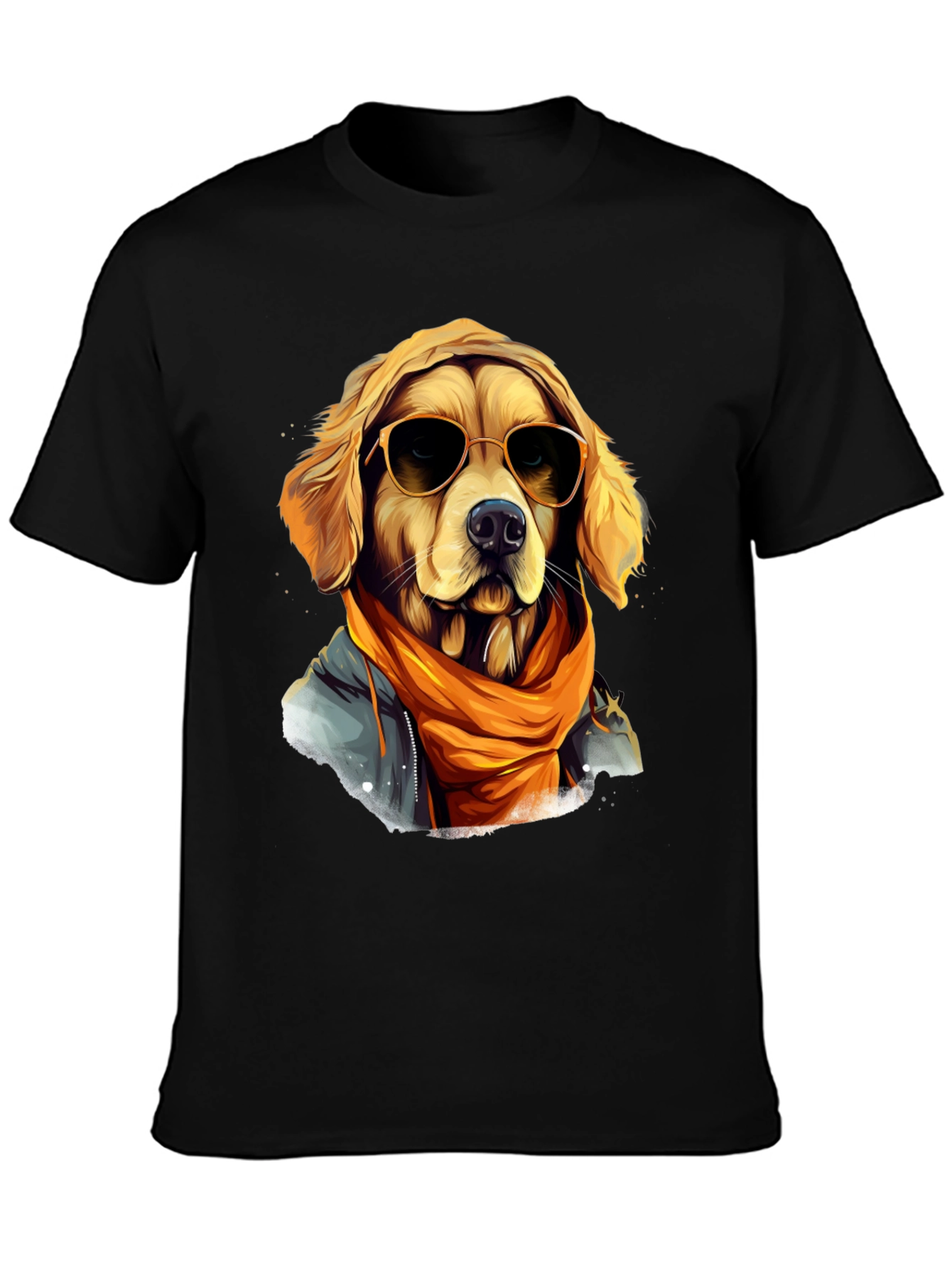 Black Dog with Sunglasses T-Shirt - Cool Graphic Tee view 3