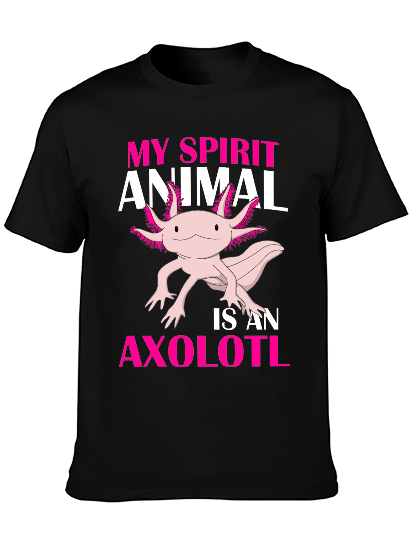 Black Axolotl Spirit Animal Graphic Tee - Black view 3