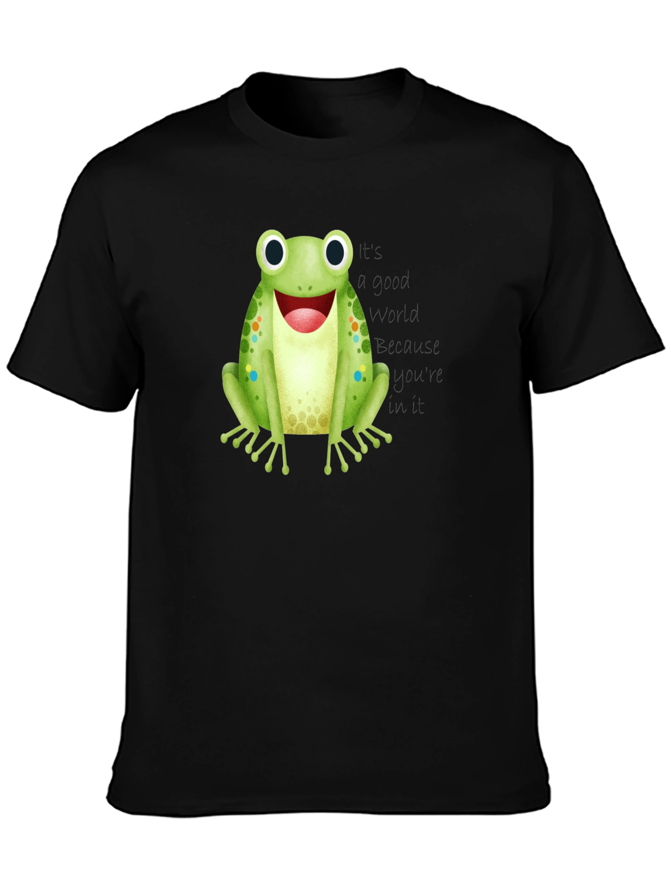 Black Frog Graphic Black T-Shirt - Men's Casual Tee view 3