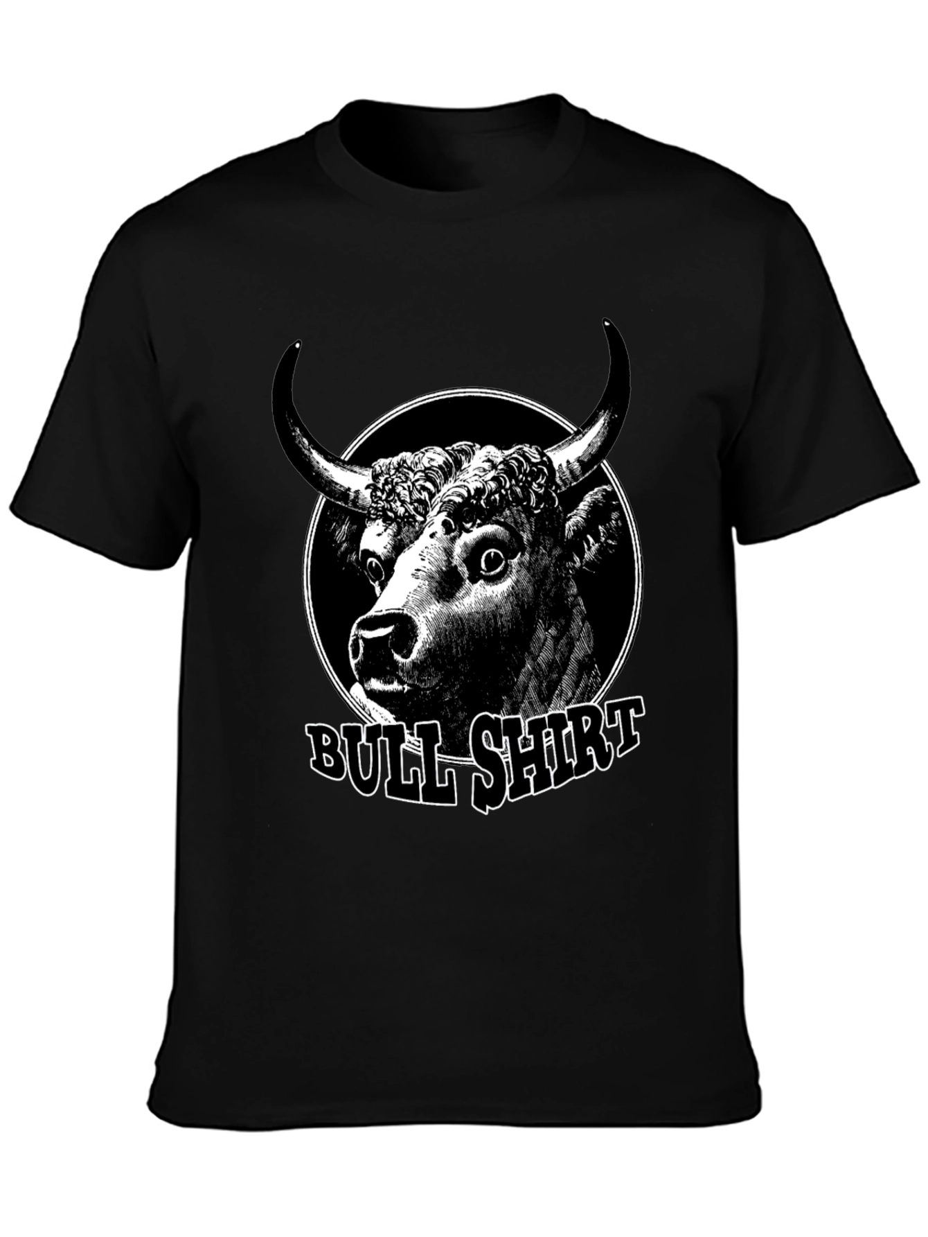 Black Bull Shirt Graphic Tee - Mens Black Cotton T-Shirt view 3
