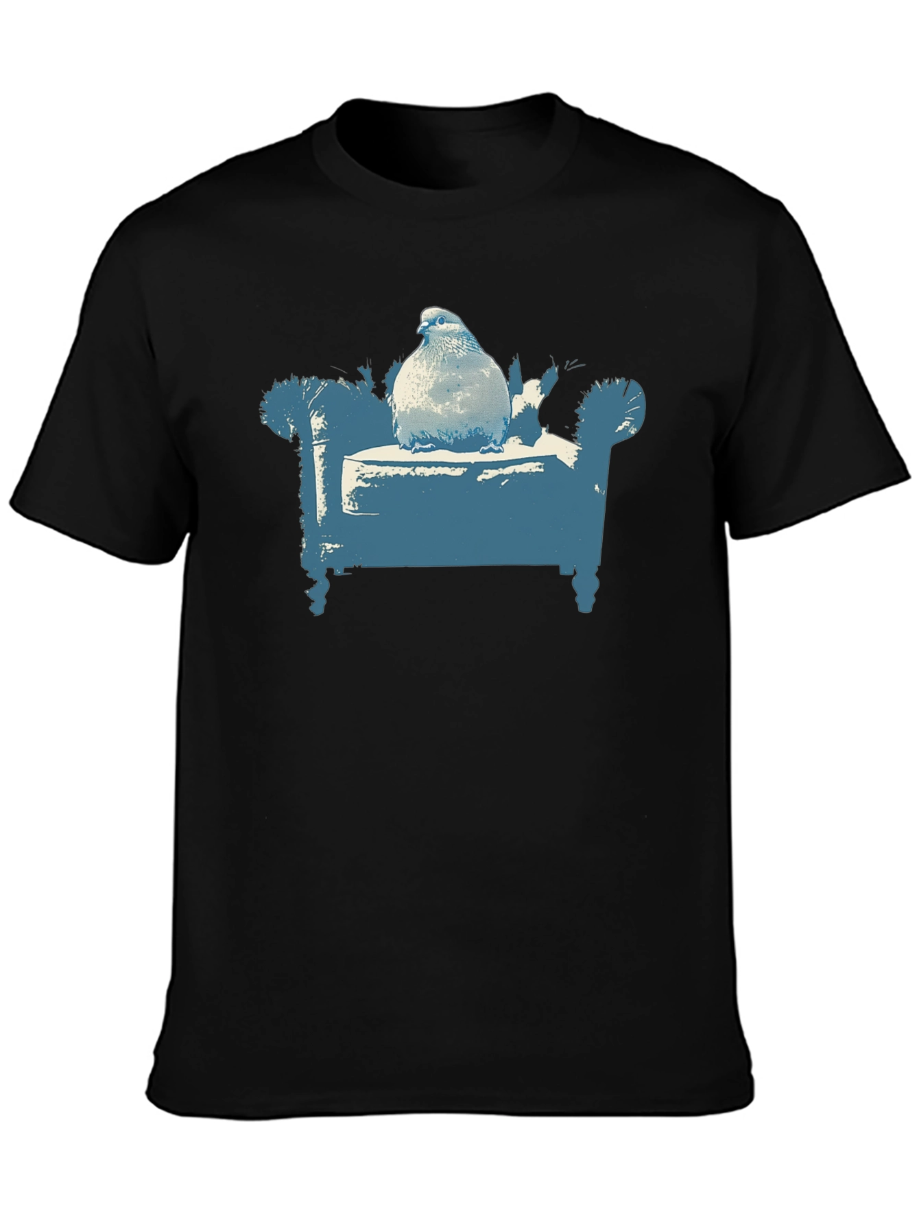 Black Pigeon on Couch Graphic T-Shirt - Quirky Menswear view 3