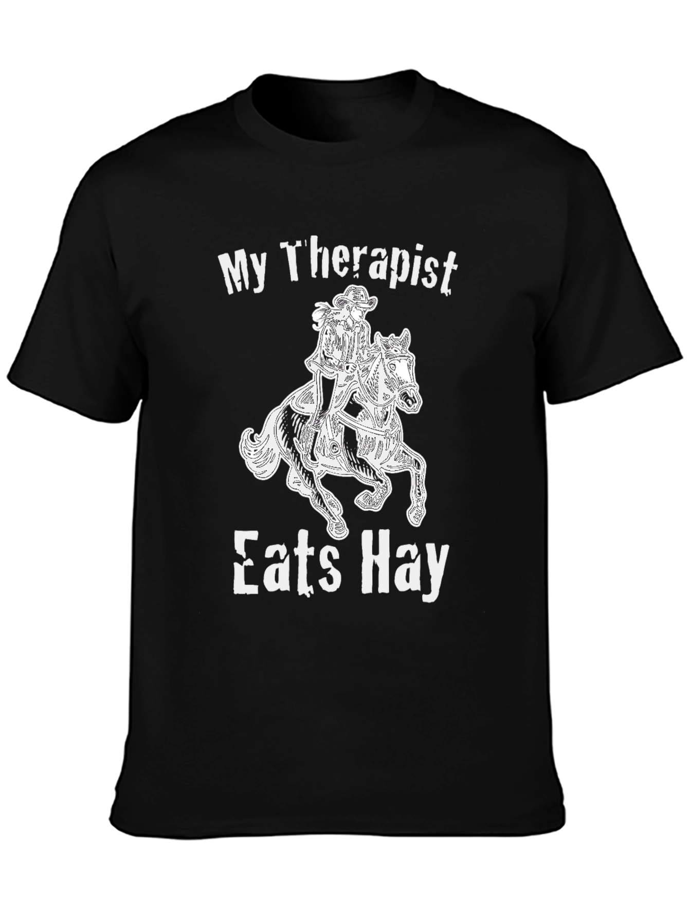 Black My Therapist Eats Hay Graphic Tee view 3