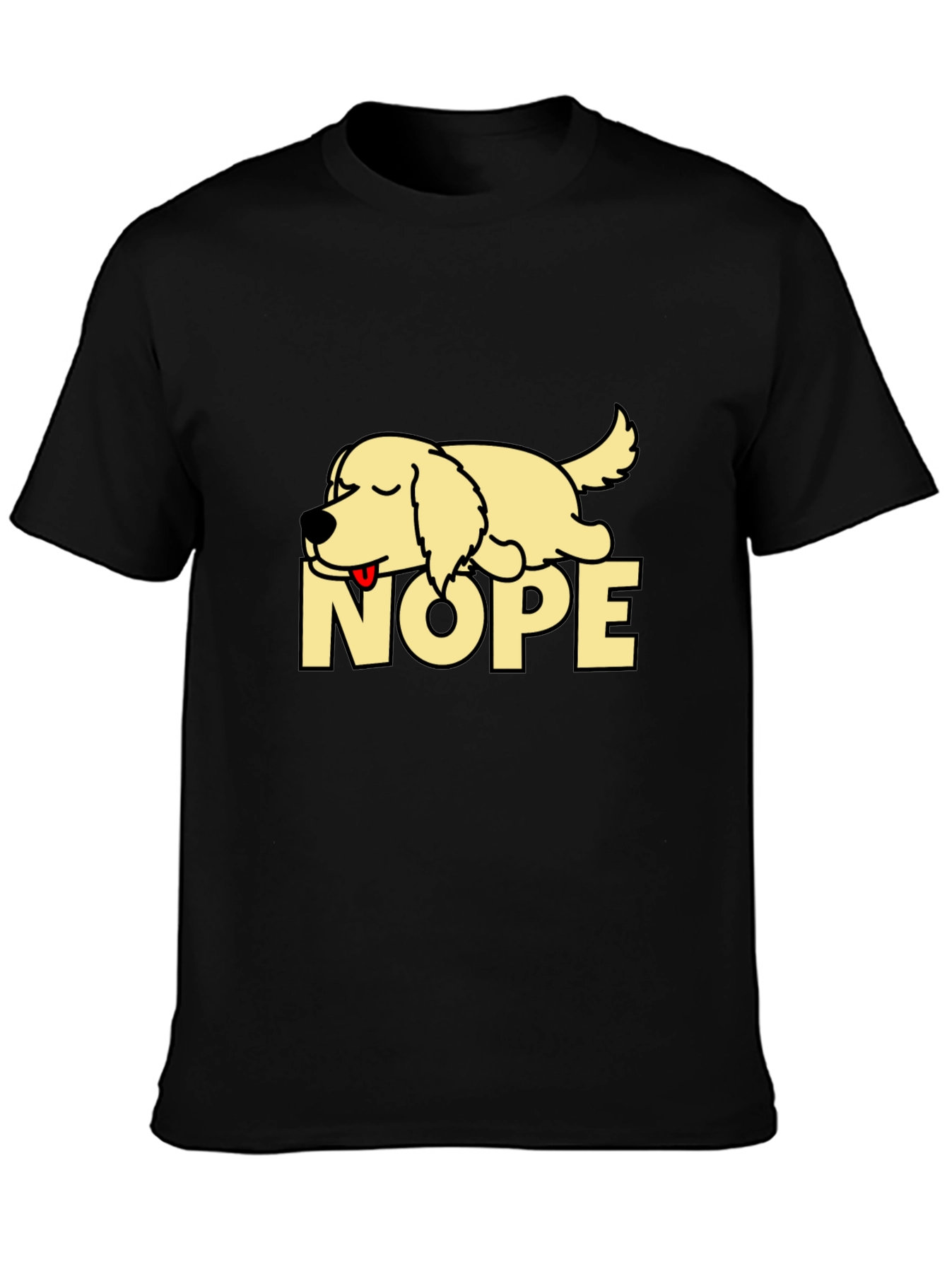 Black Nope Lazy Dog Graphic T-Shirt - Relaxed Fit view 3