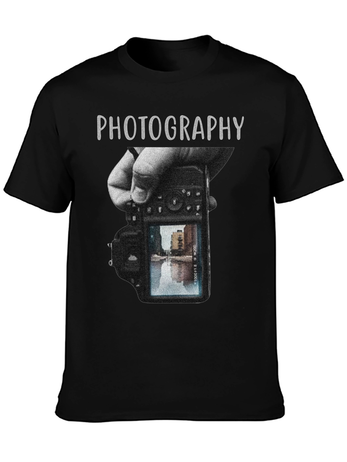 Black Photography Graphic Tee - Camera Enthusiast Shirt view 3