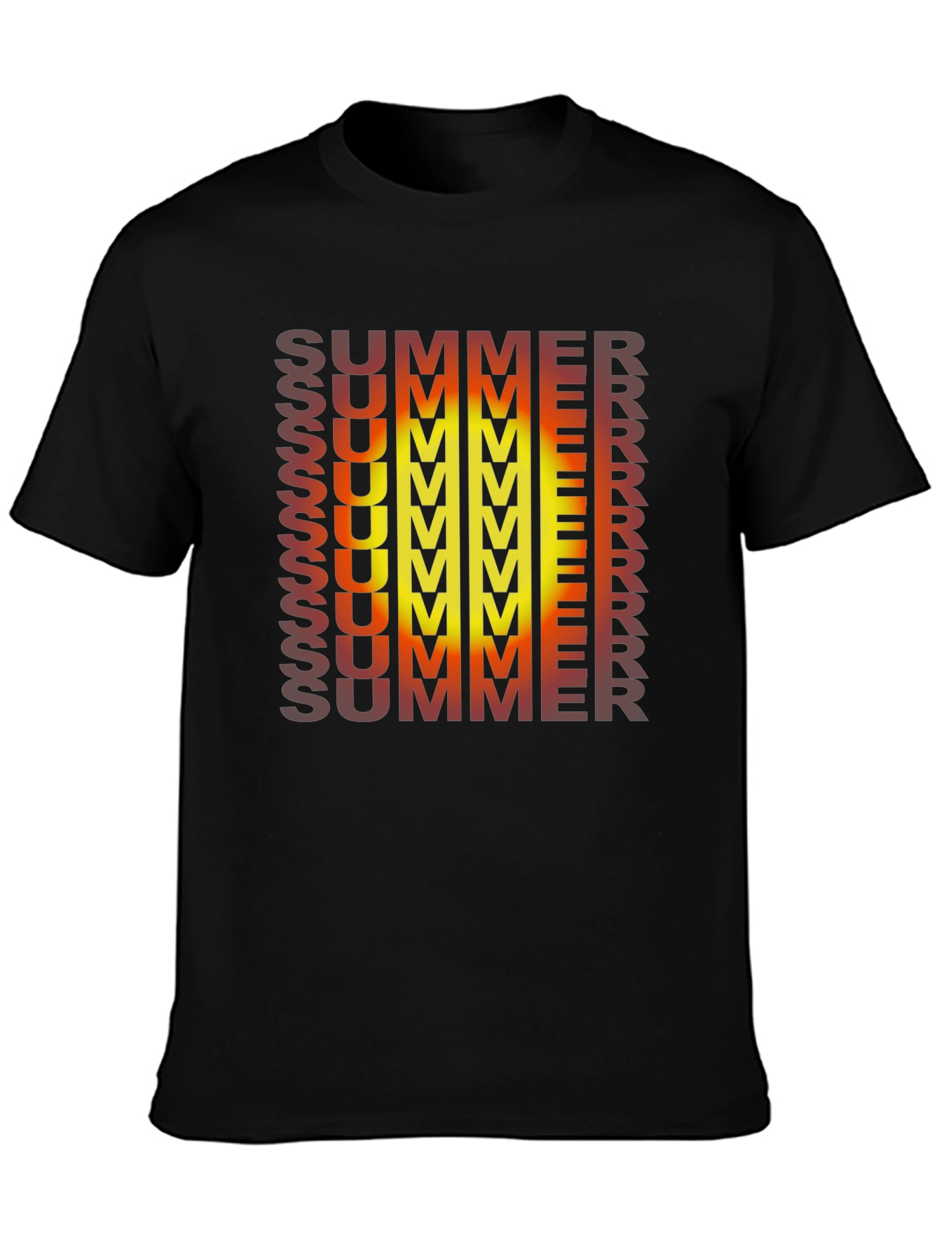 Black Summer Gradient Graphic Tee view 3