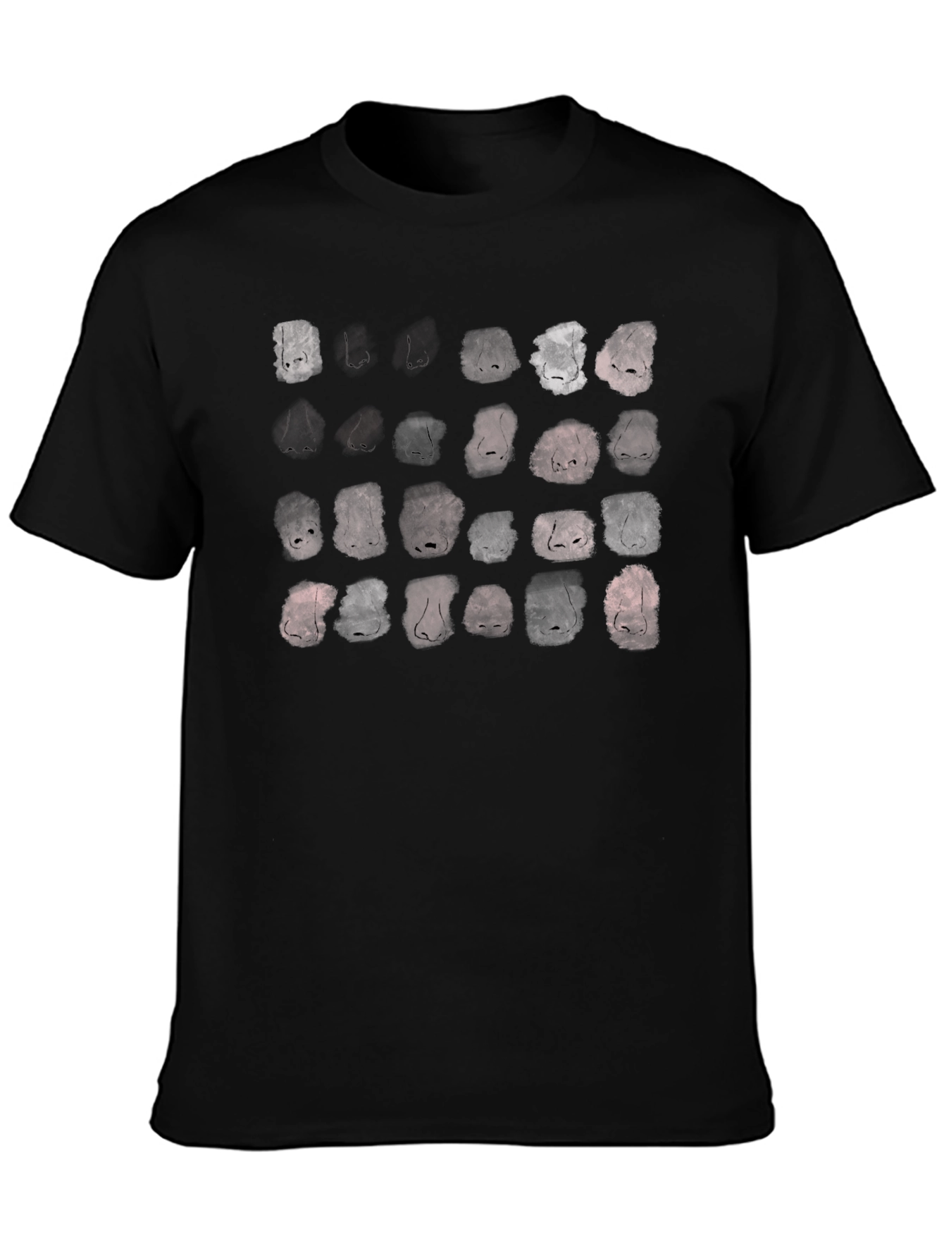 Black Nose Print Graphic Black T-Shirt view 3