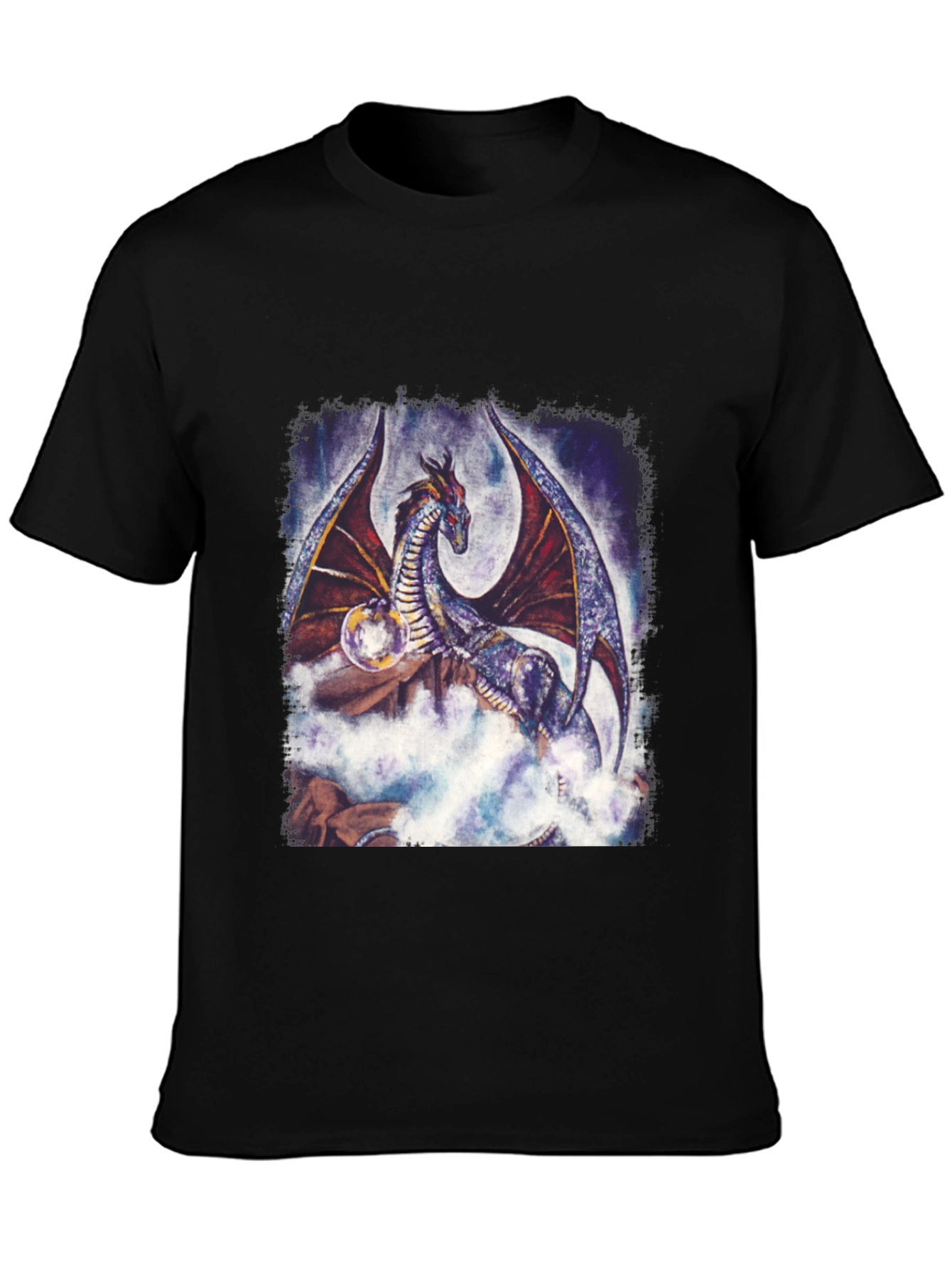 Black Dragon Graphic Tee - Fantasy Art T-Shirt view 3