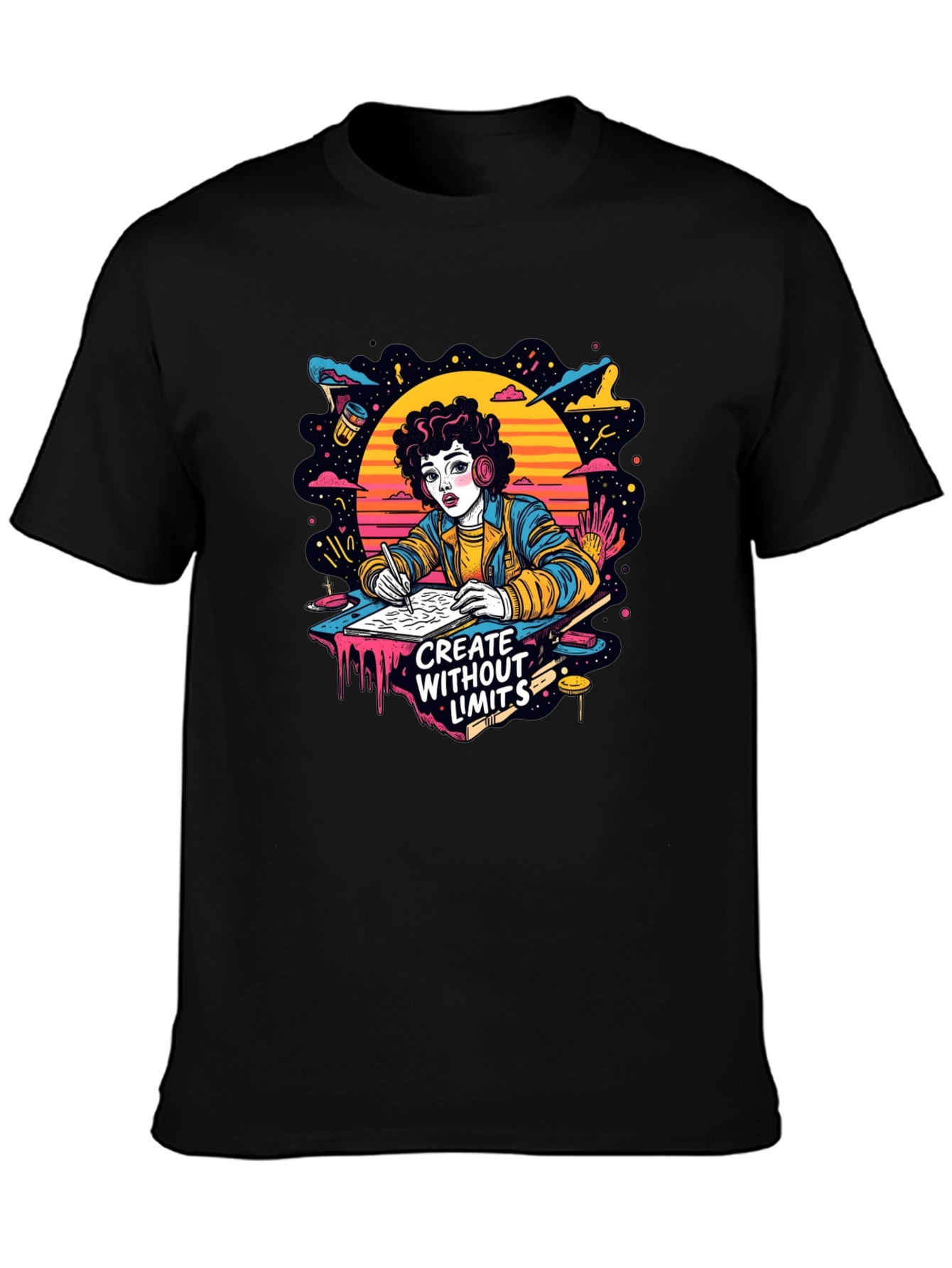 Black Creative Spirit Graphic T-Shirt - Unisex view 3