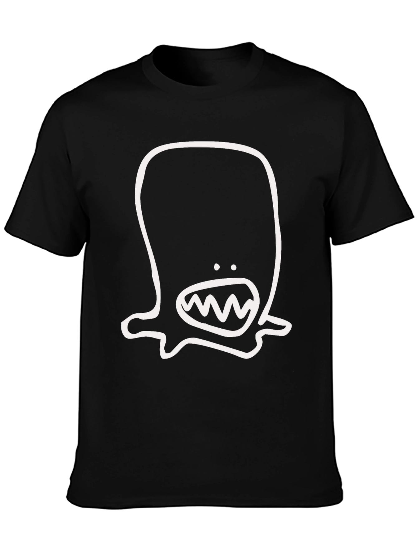 Black Monster Graphic Black Cotton Tee Shirt view 3