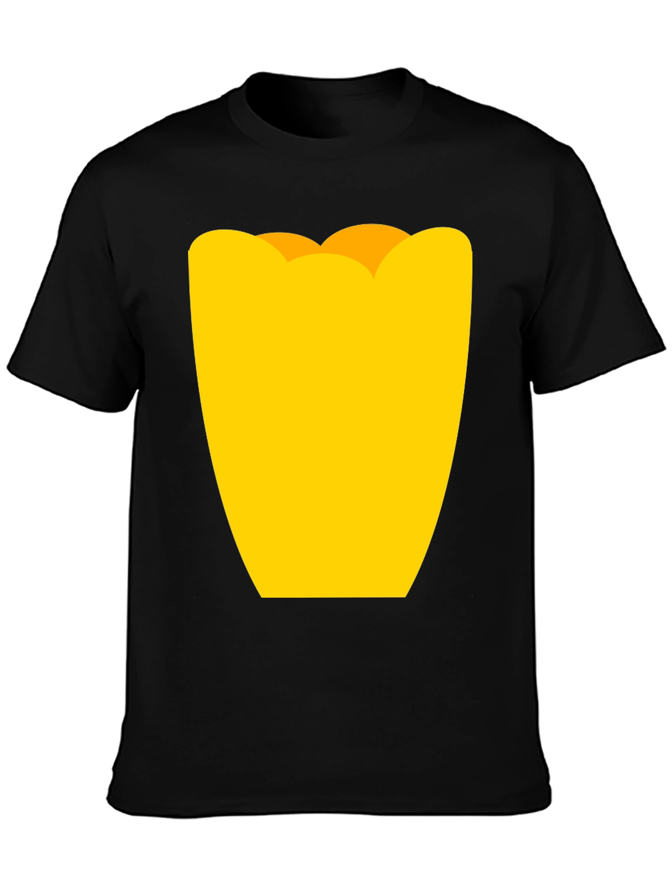 Black Mens Black Graphic Tee - Yellow Tulip Design view 3
