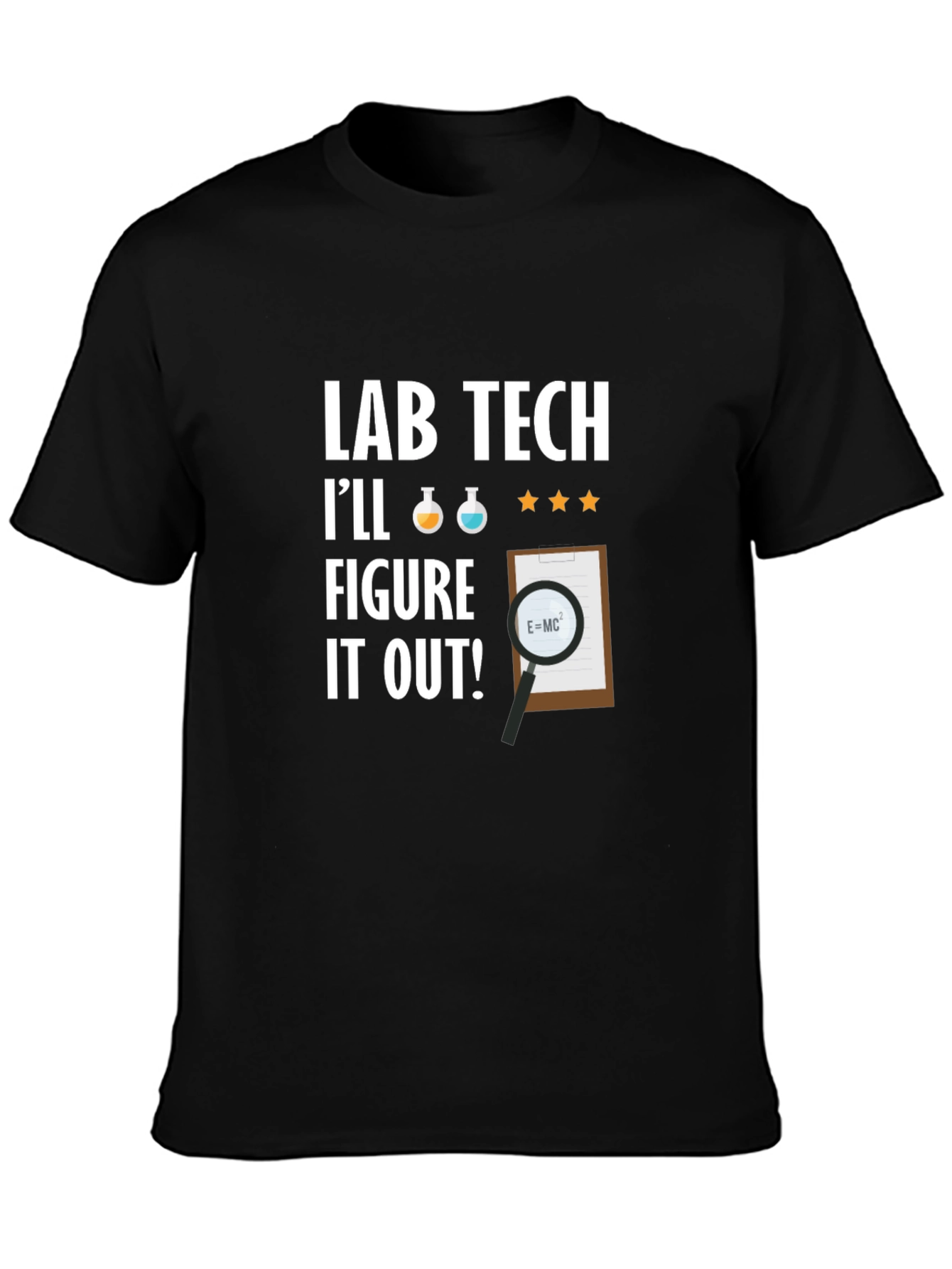 Black Lab Tech I'll Figure it Out! T-Shirt view 3