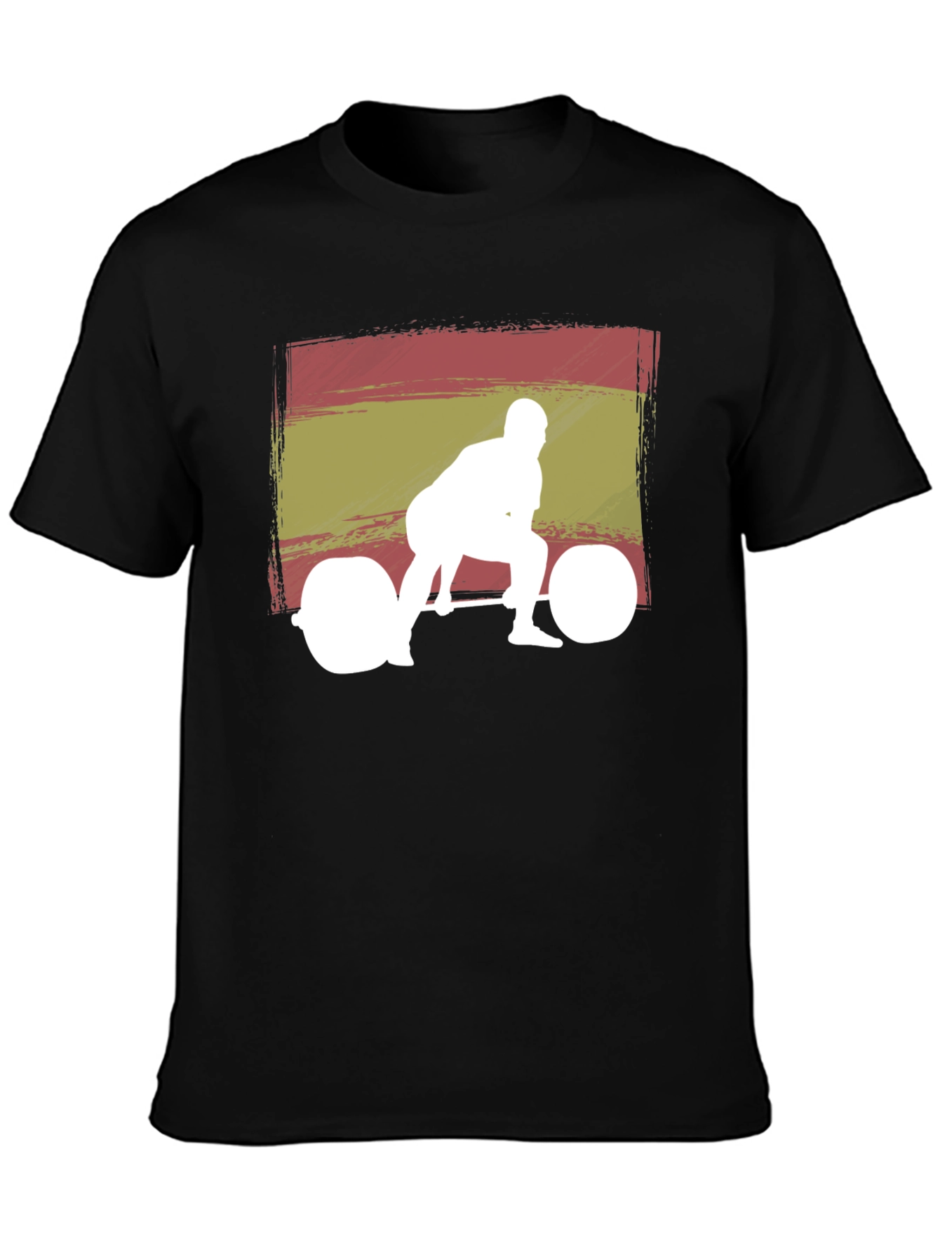 Black Spanish Flag Weightlifter Graphic Tee view 3