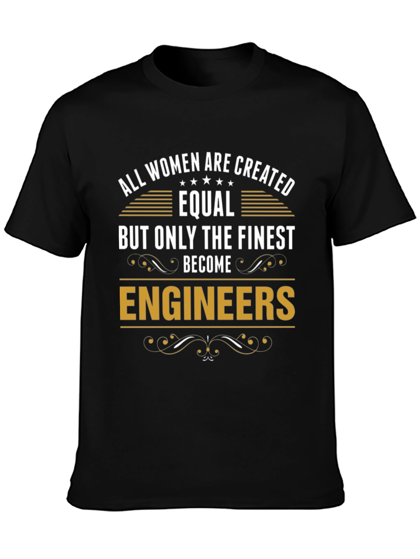 Black All Women Are Created Equal Engineer T-Shirt view 3