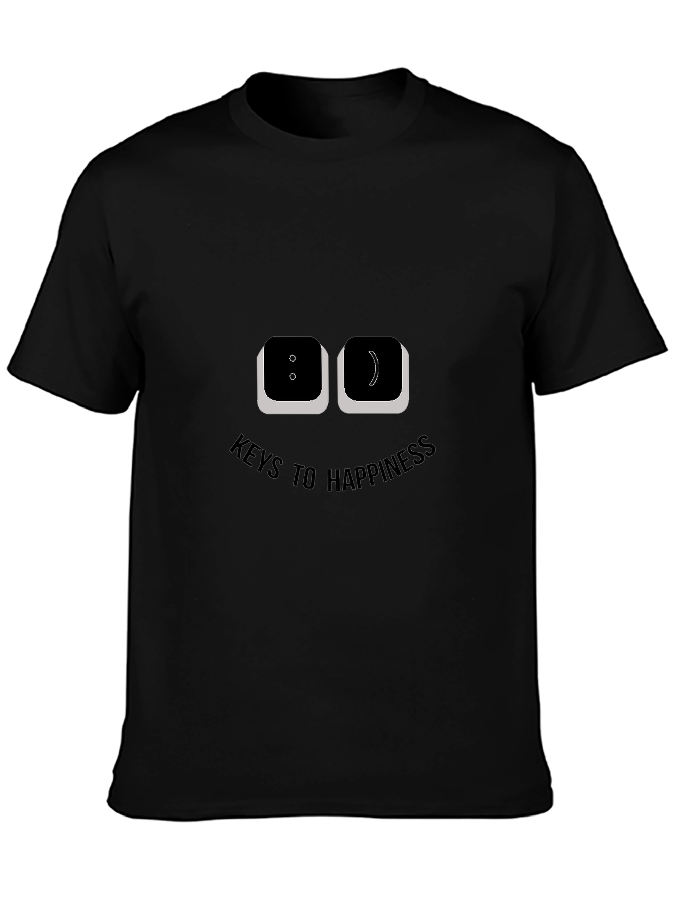Black Keys to Happiness Graphic Tee - Black Cotton T-Shirt view 3