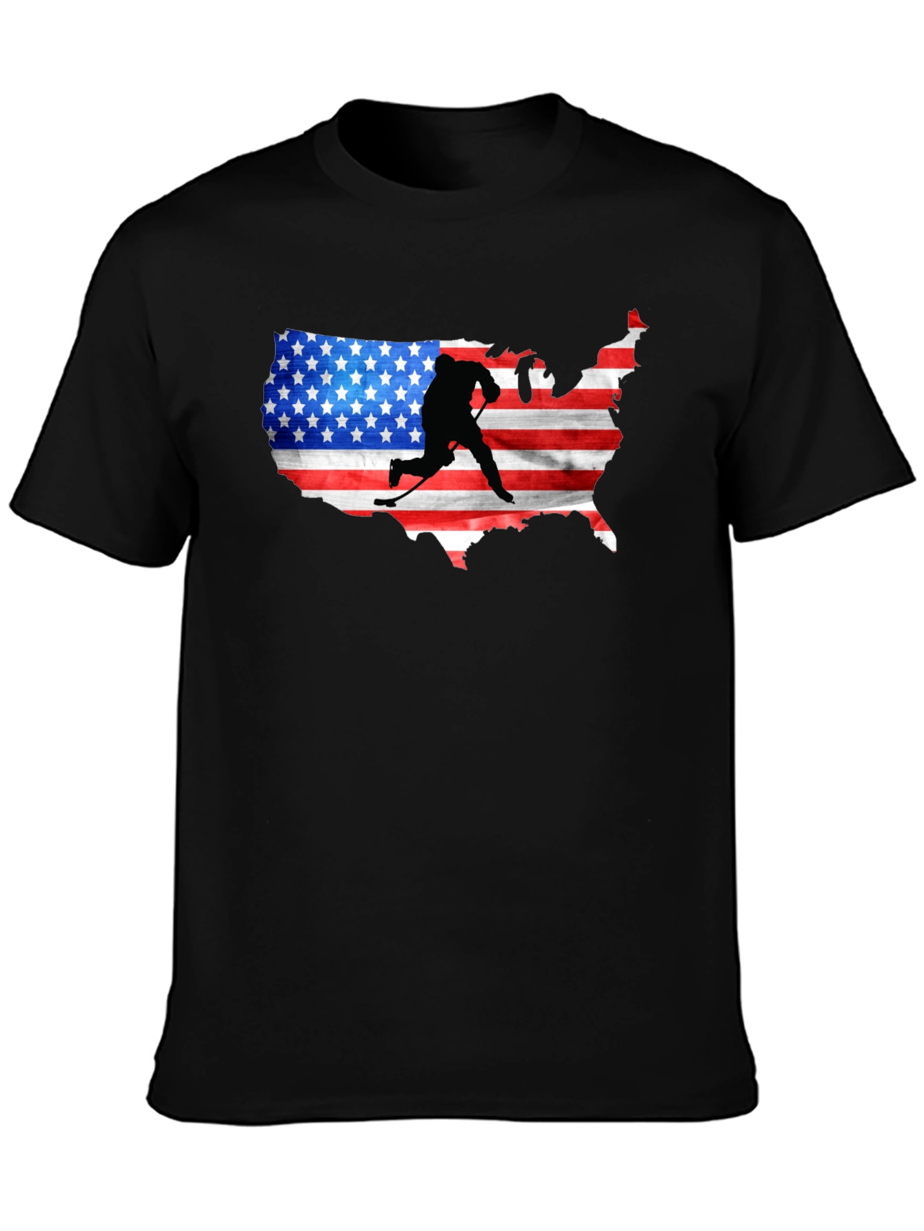 Black USA Hockey Silhouette Tee view 3