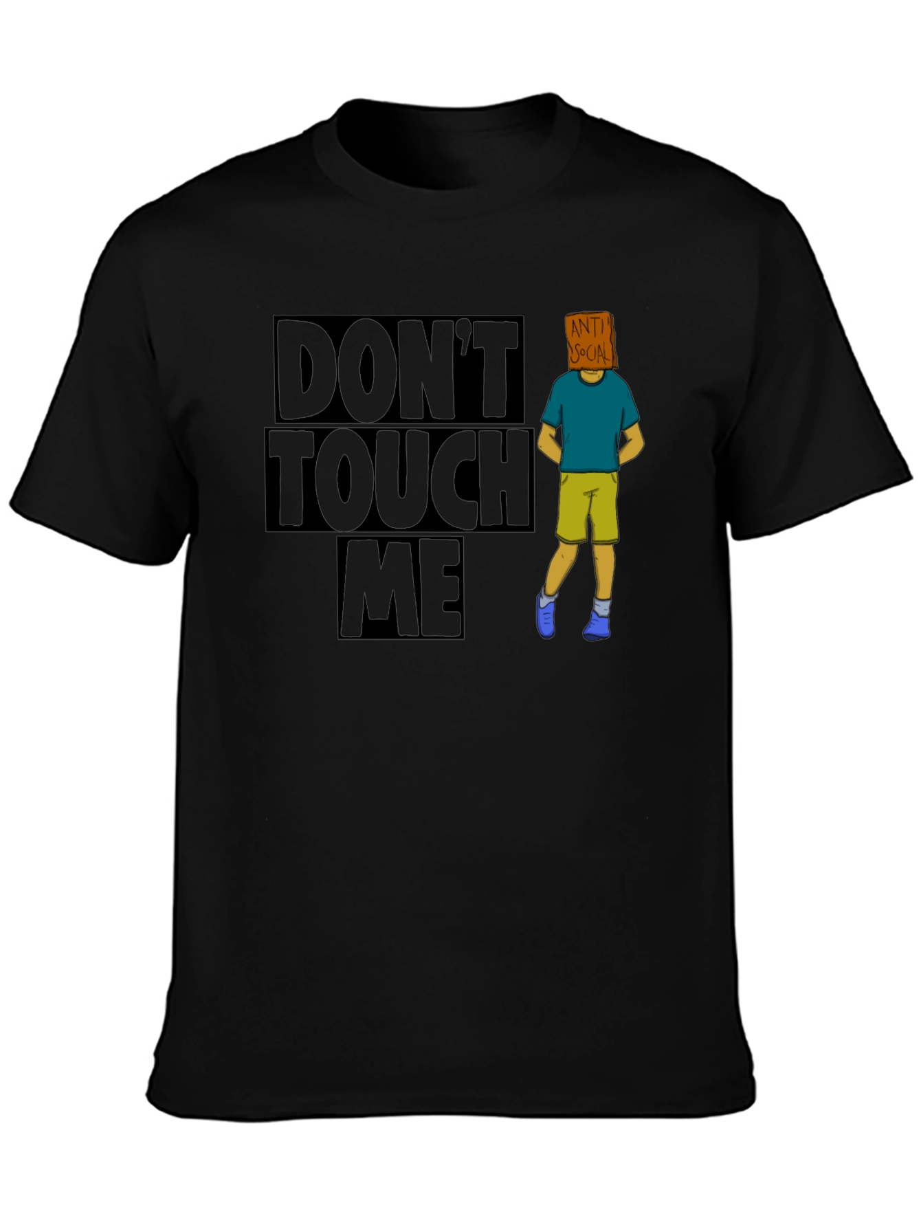 Black Don't Touch Me Anti Social T-Shirt view 3