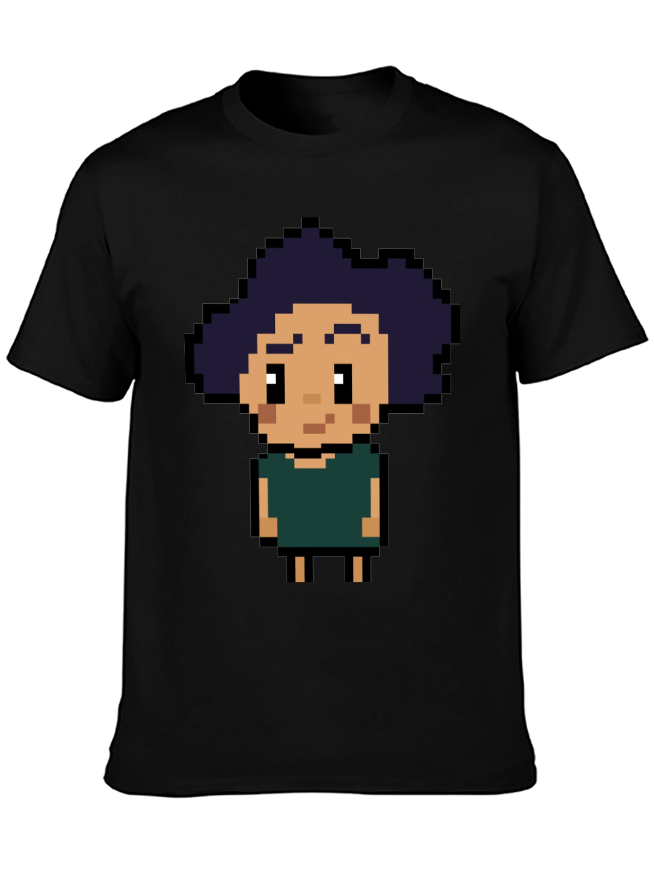 Black Pixel Art T-Shirt - Retro Gaming Style view 3