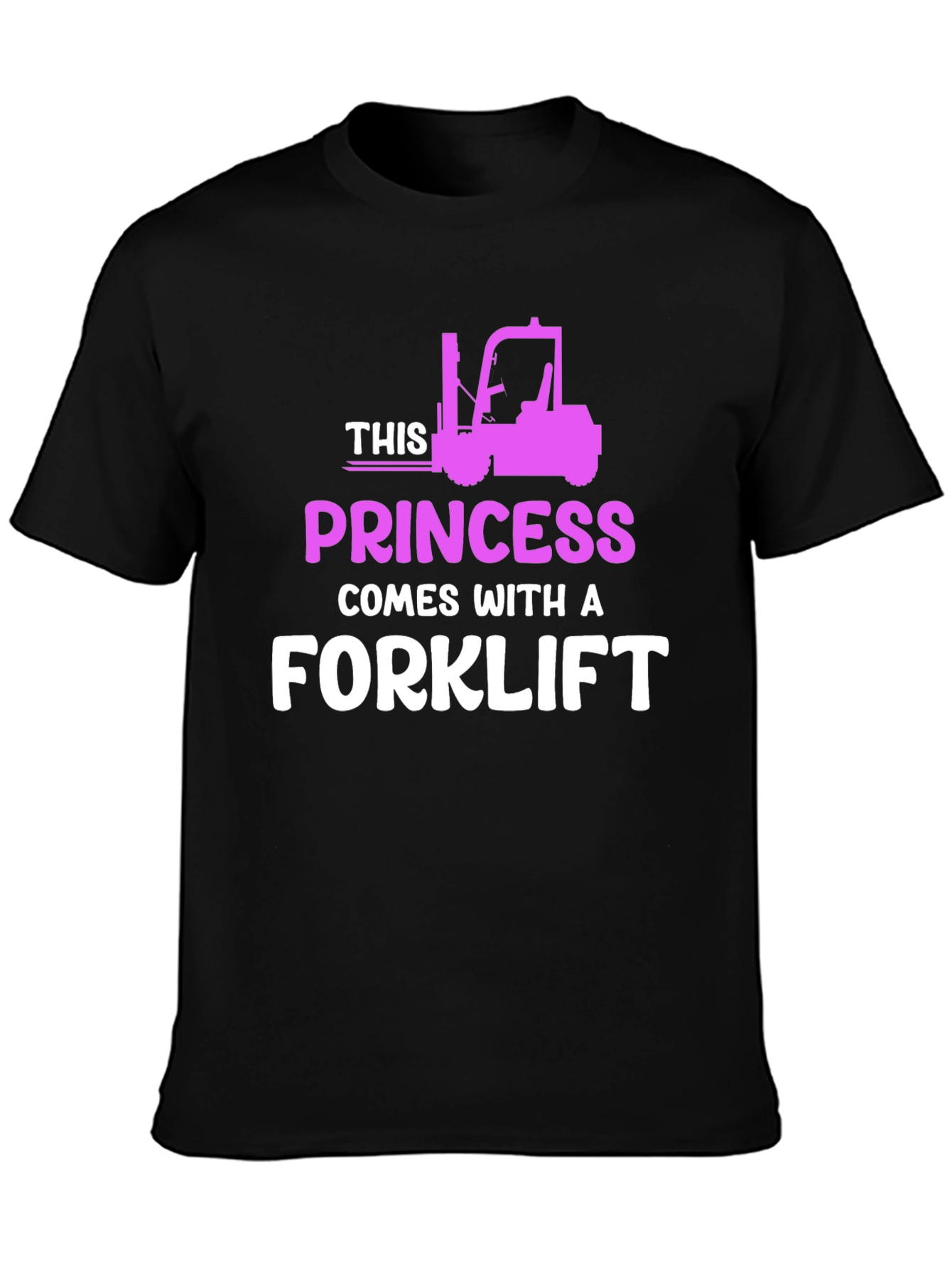 Black Princess Forklift T-Shirt - Funny Women's Workwear view 3
