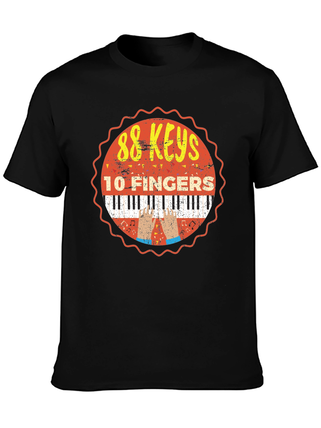 88 Keys 10 Fingers Graphic T-Shirt - Music Lover Tee - 3