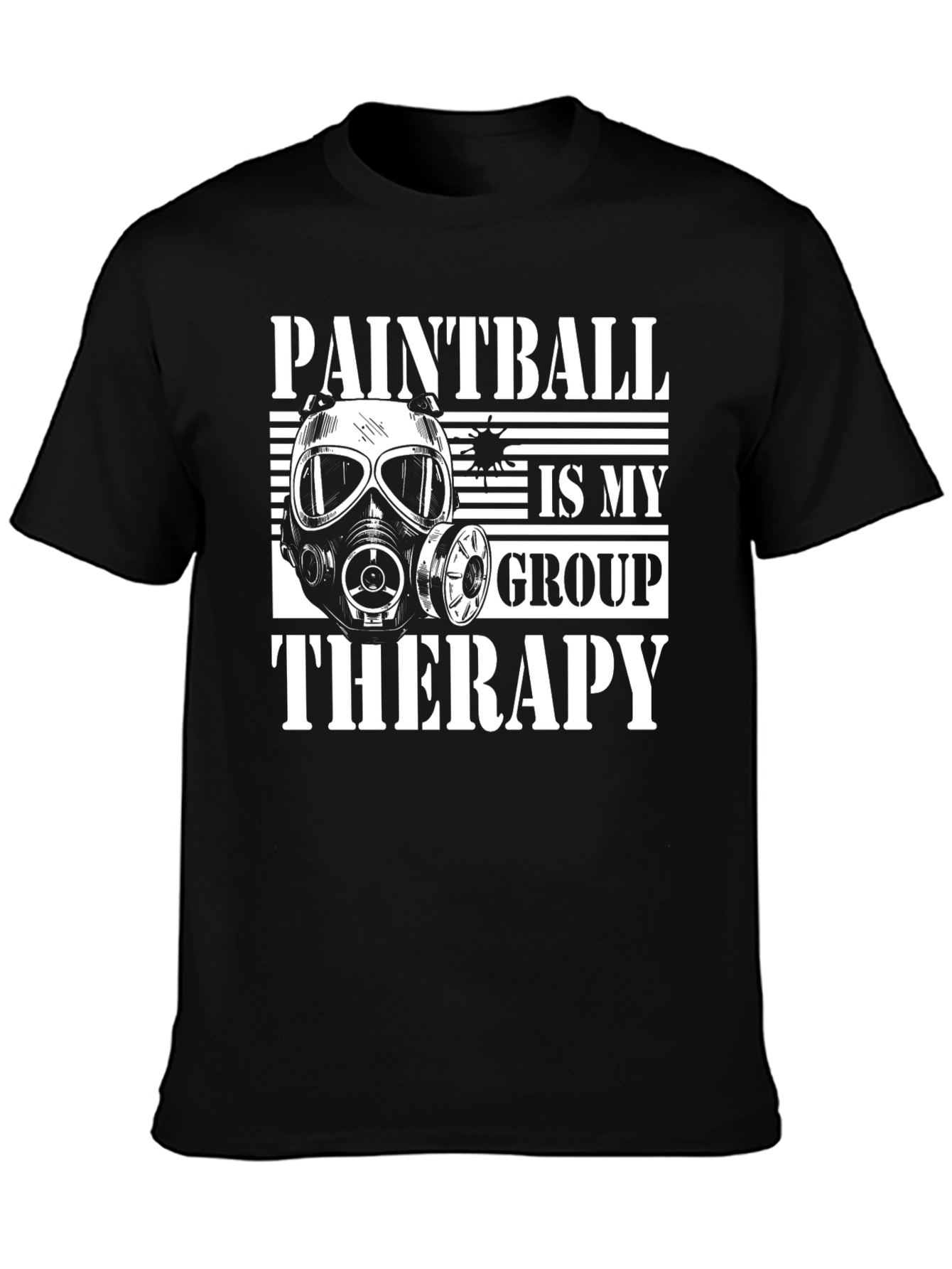 Black Paintball Therapy Graphic Tee - Black Cotton T-Shirt view 3