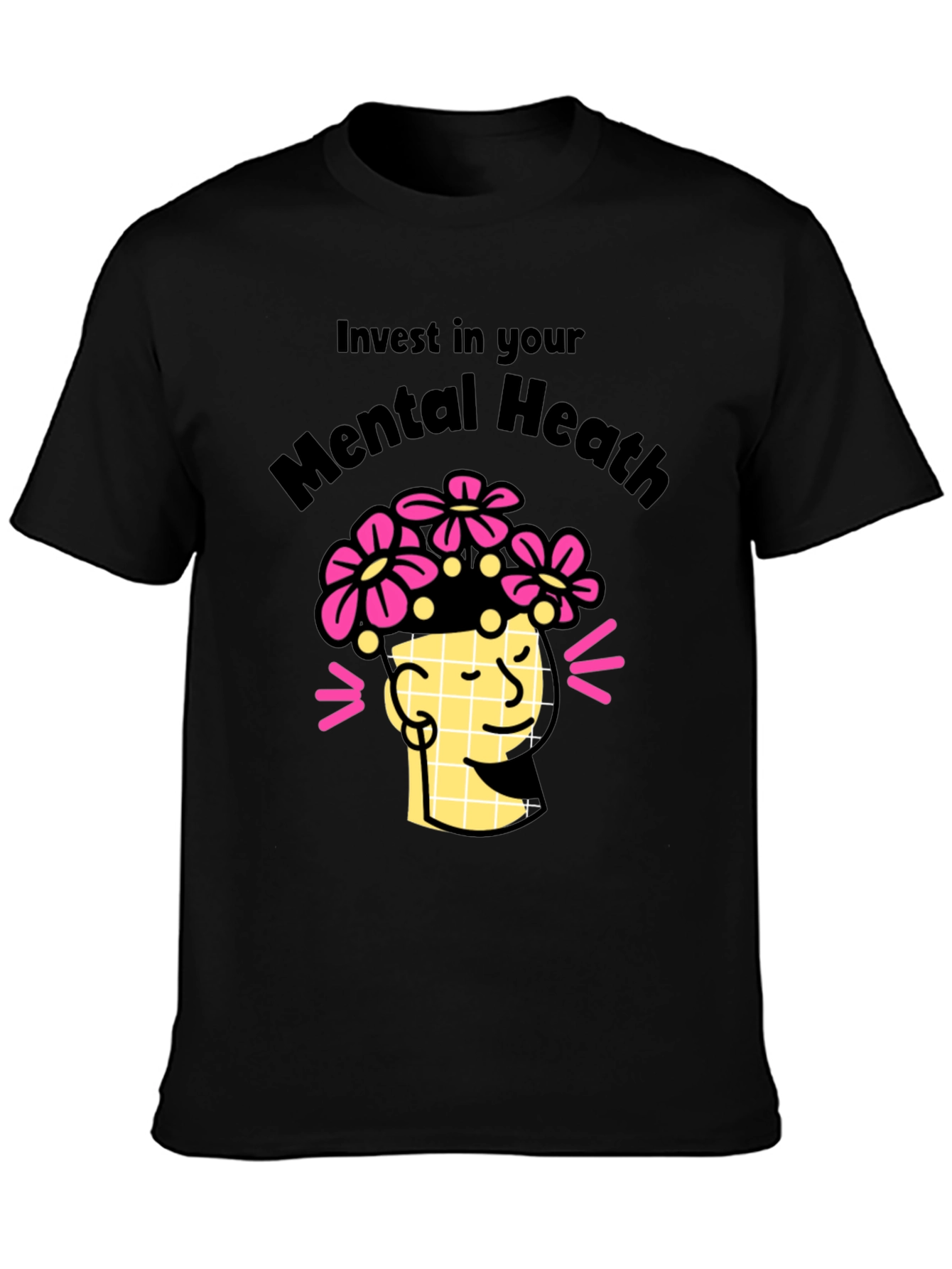 Black Invest in Your Mental Health T-Shirt view 3