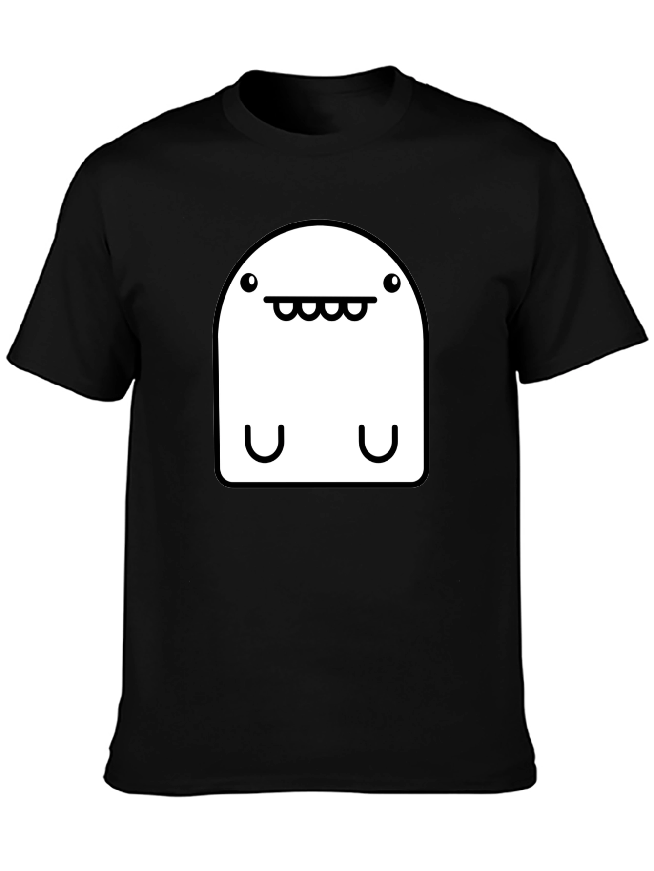 Black Funny Monster Graphic T-Shirt - Black view 3