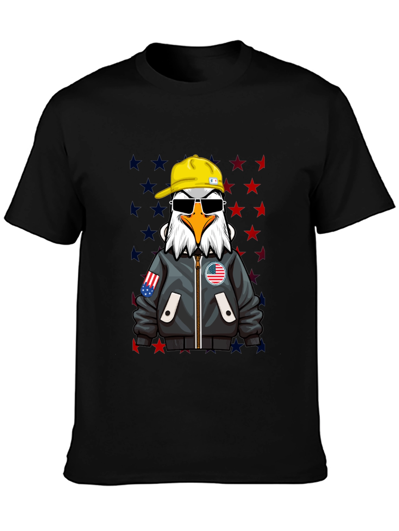 Black American Eagle Graphic Tee - Cool Patriotic Design view 3