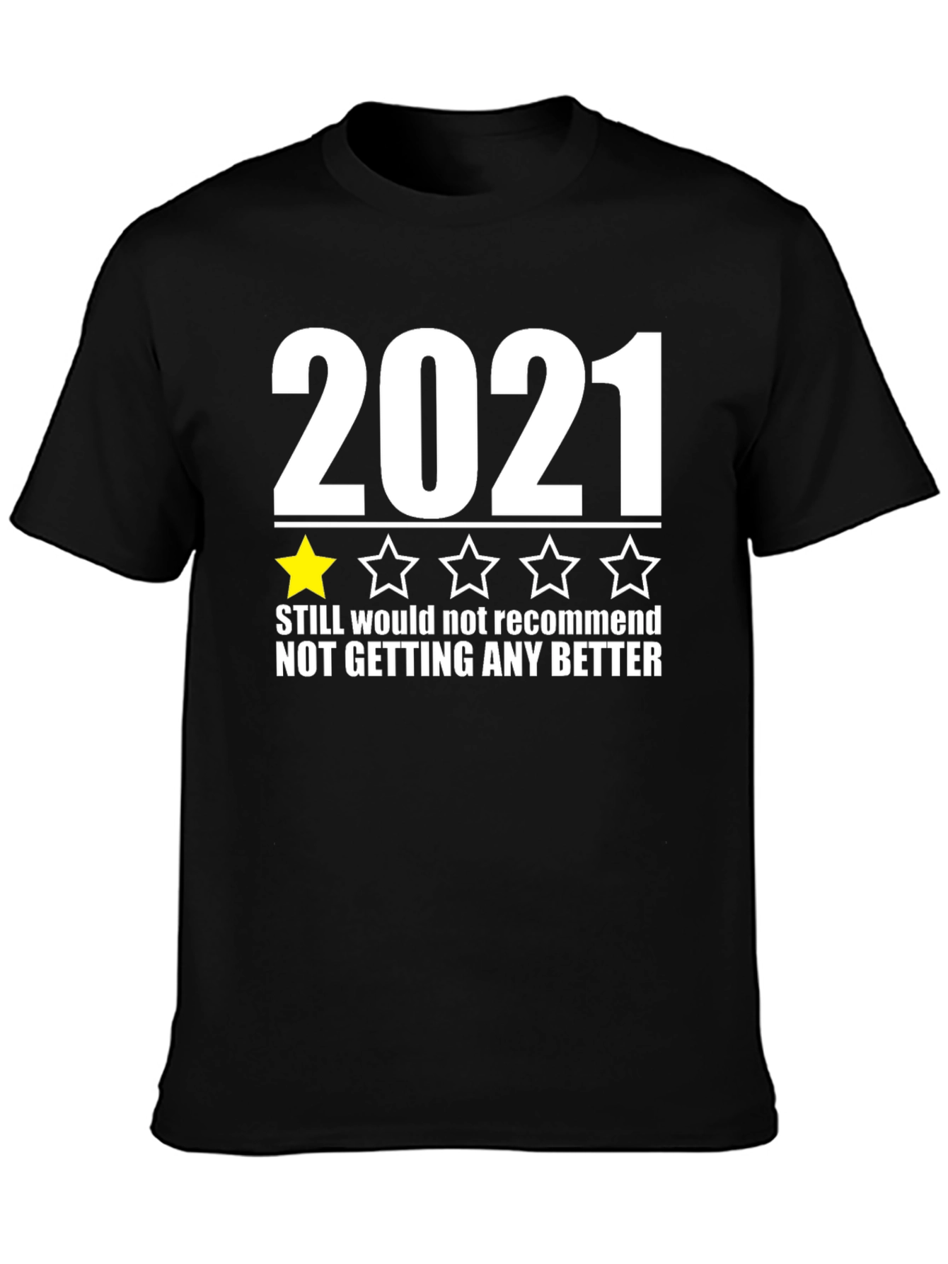 Black 2021 One Star T-Shirt Funny Novelty Tee view 3