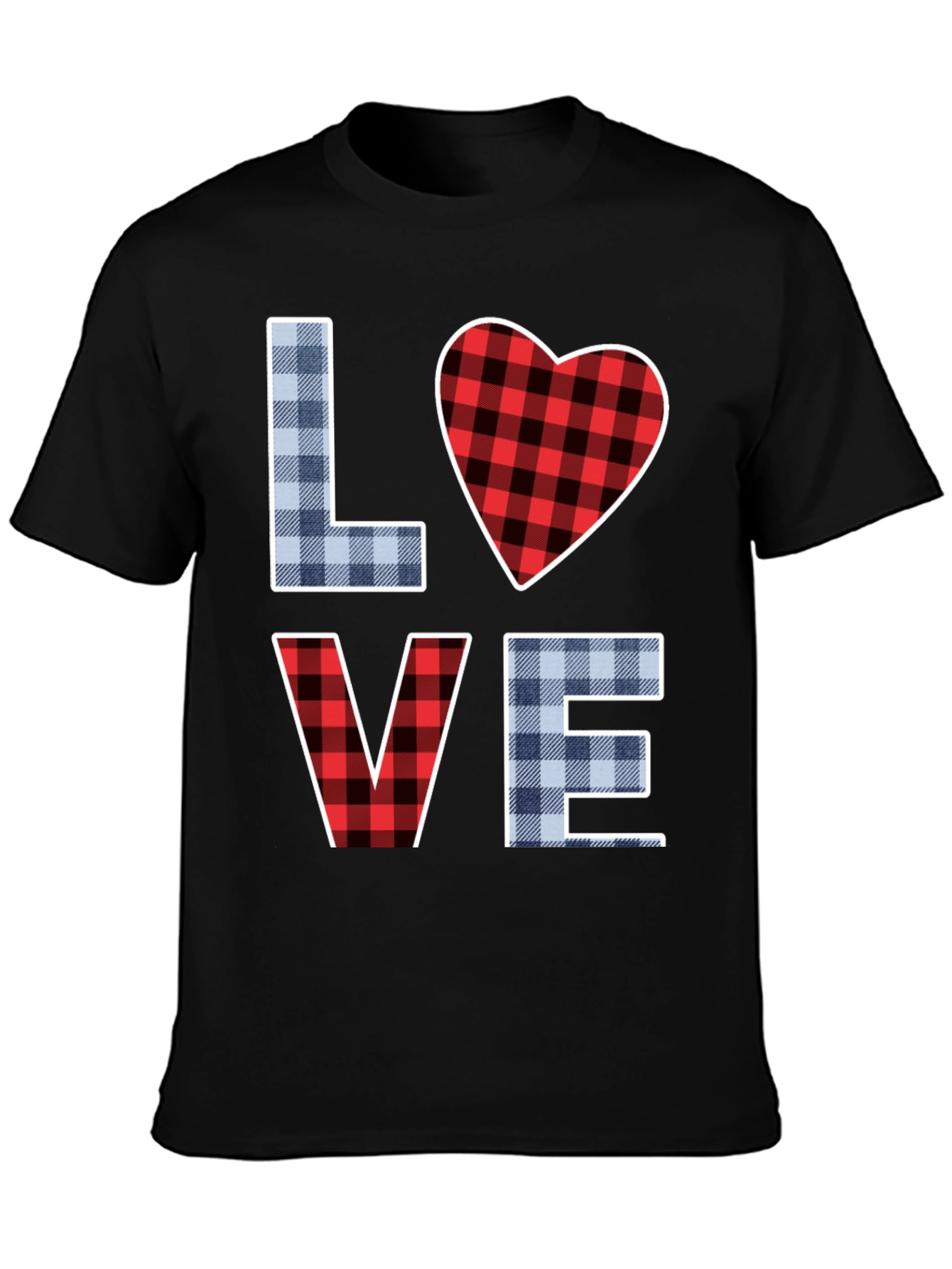 Plaid LOVE Graphic T-Shirt - 3