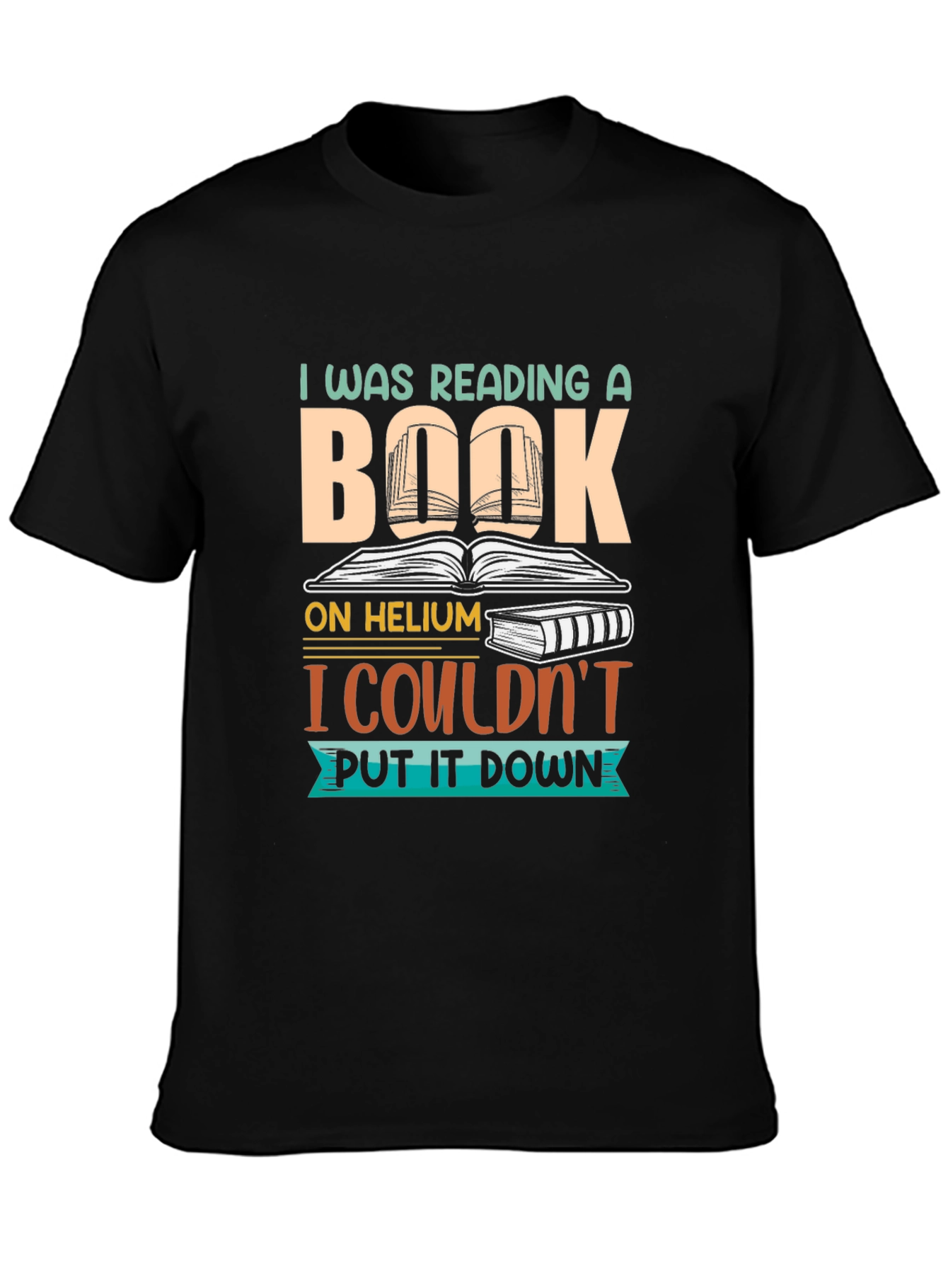 Black Funny Book Lover T-Shirt - Couldn't Put It Down! view 3