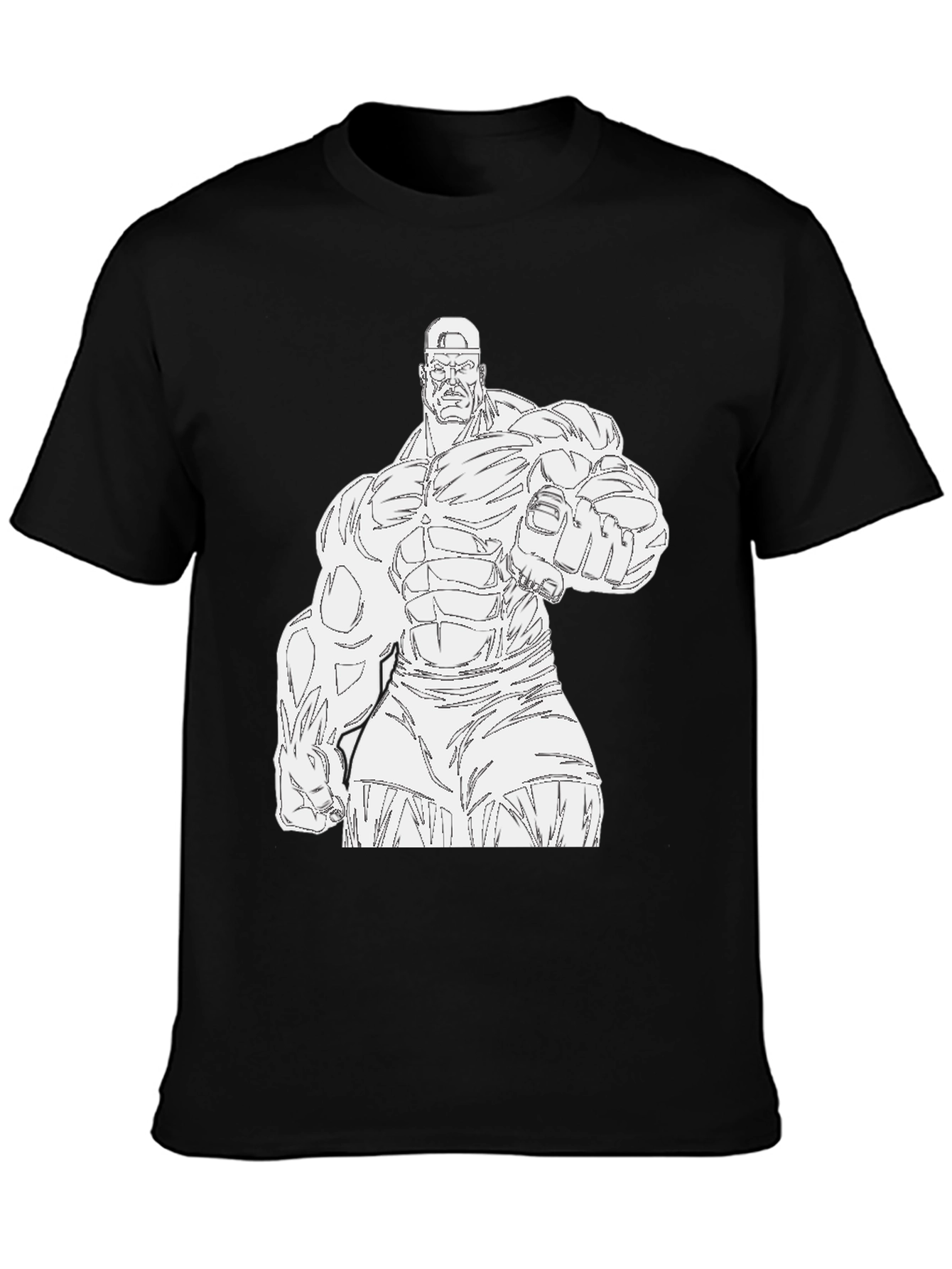 Black Hulk Graphic Tee - Black Cotton T-Shirt view 3