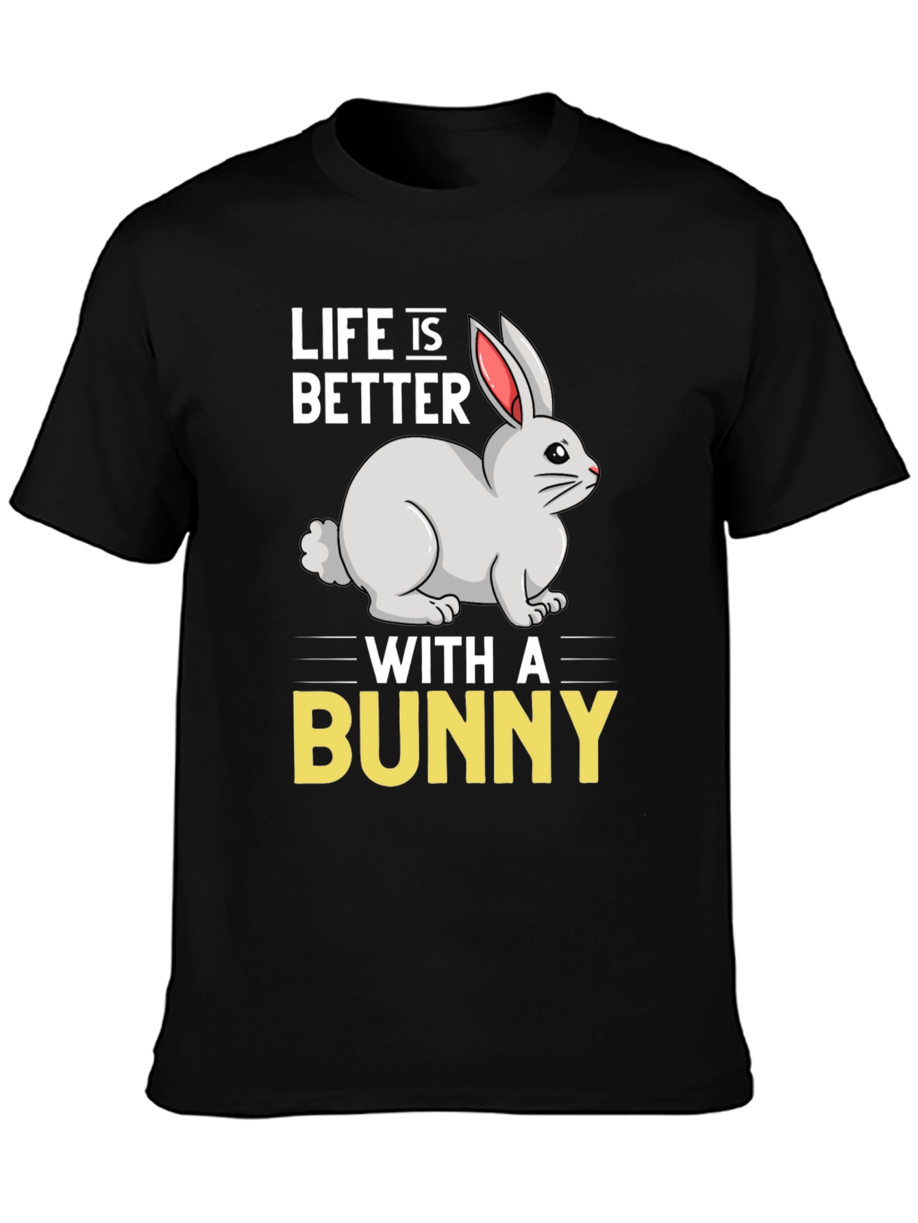 Black Life is Better with a Bunny Graphic T-Shirt view 3