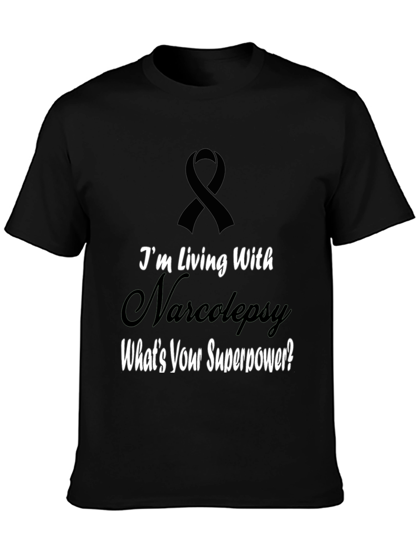 Black Narcolepsy Awareness T-Shirt - What's Your Superpower? view 3