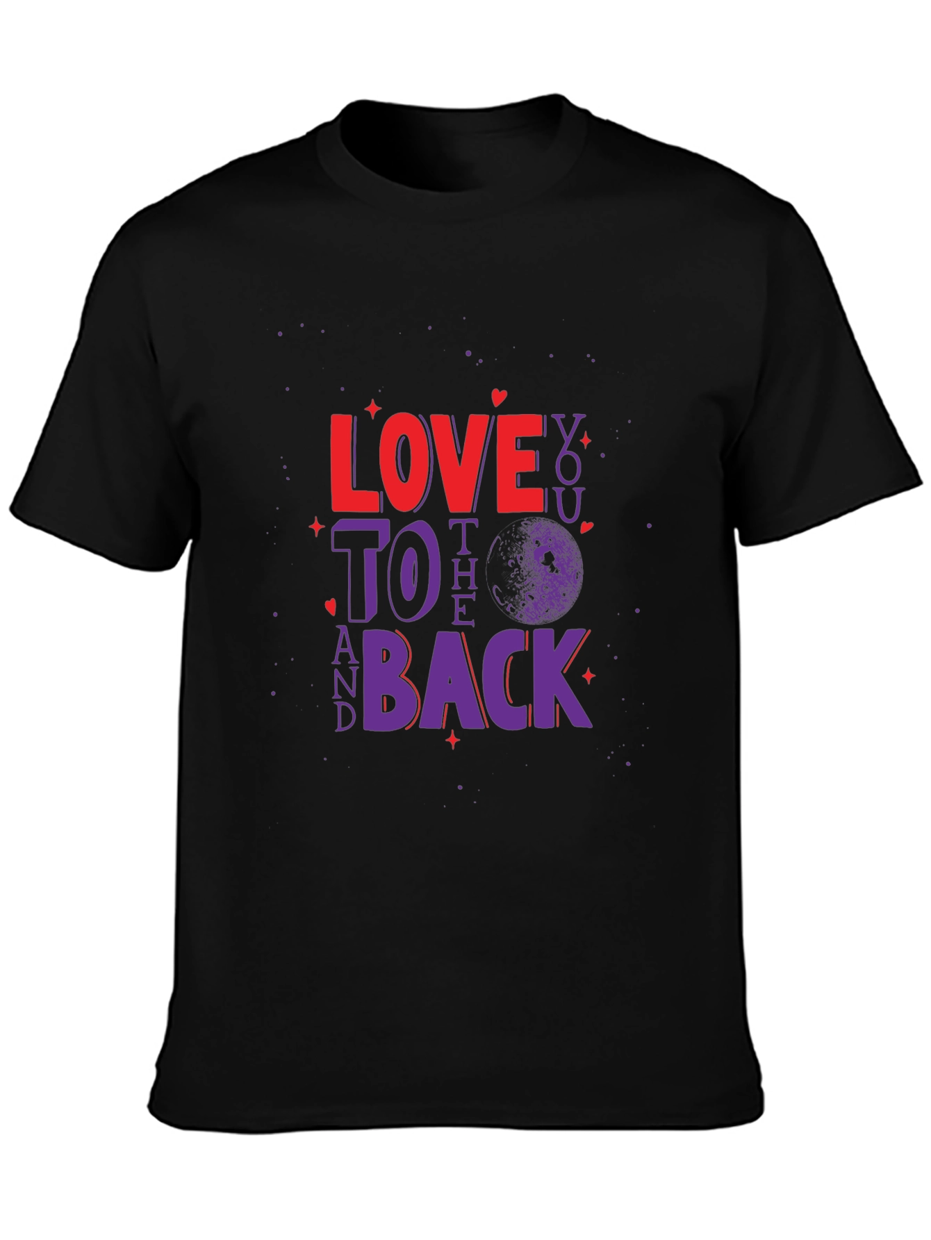 Black Love You To The Moon and Back Graphic Tee view 3