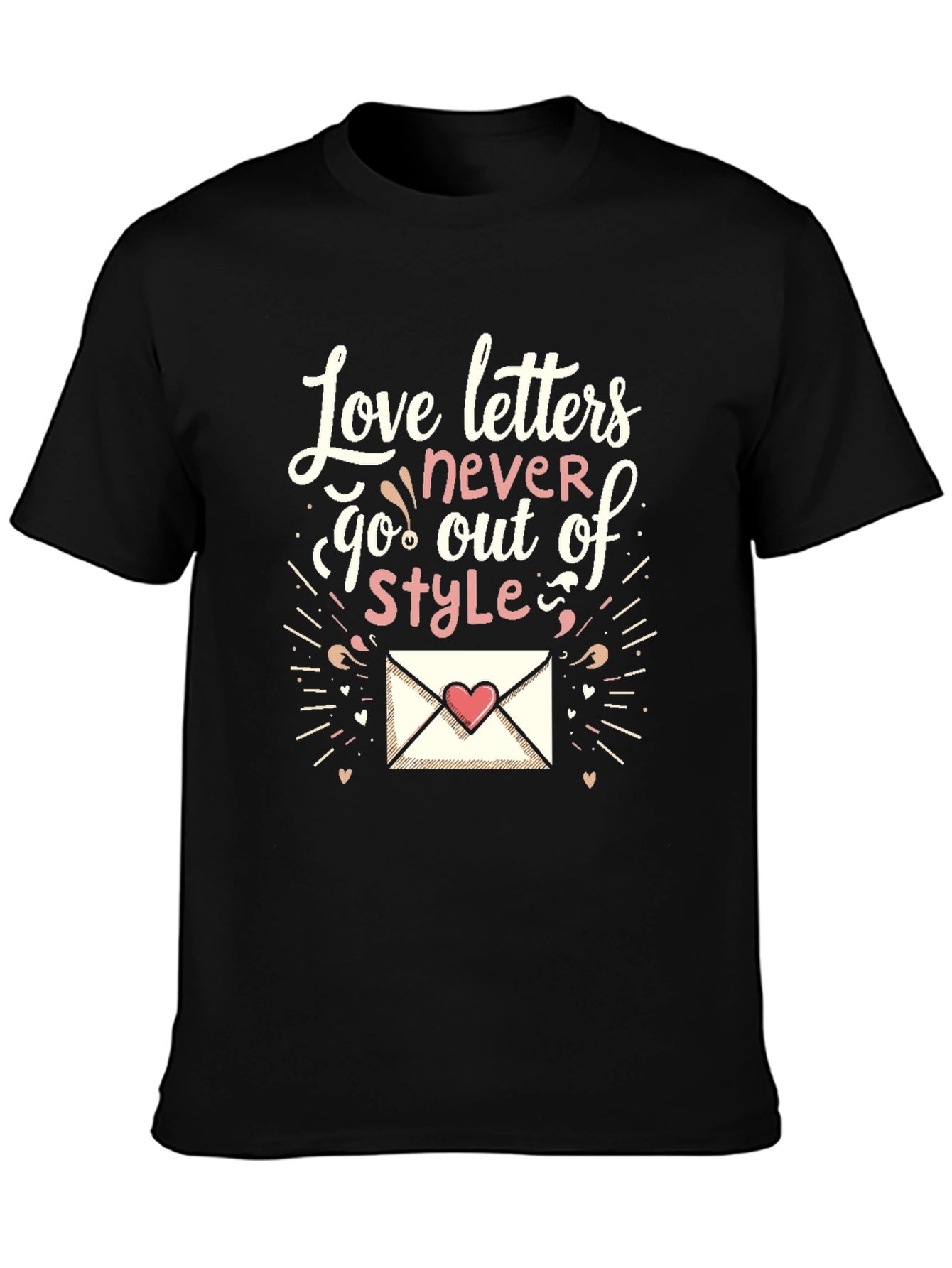 Black Love Letters T-Shirt - Never Out of Style view 3