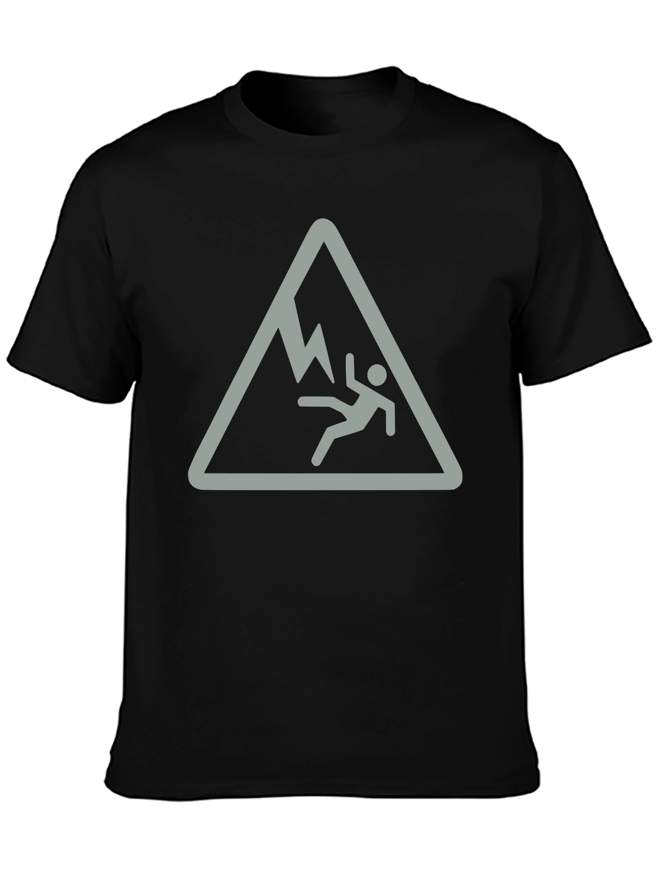 Black Falling Man Mountain Hazard Black T-Shirt view 3