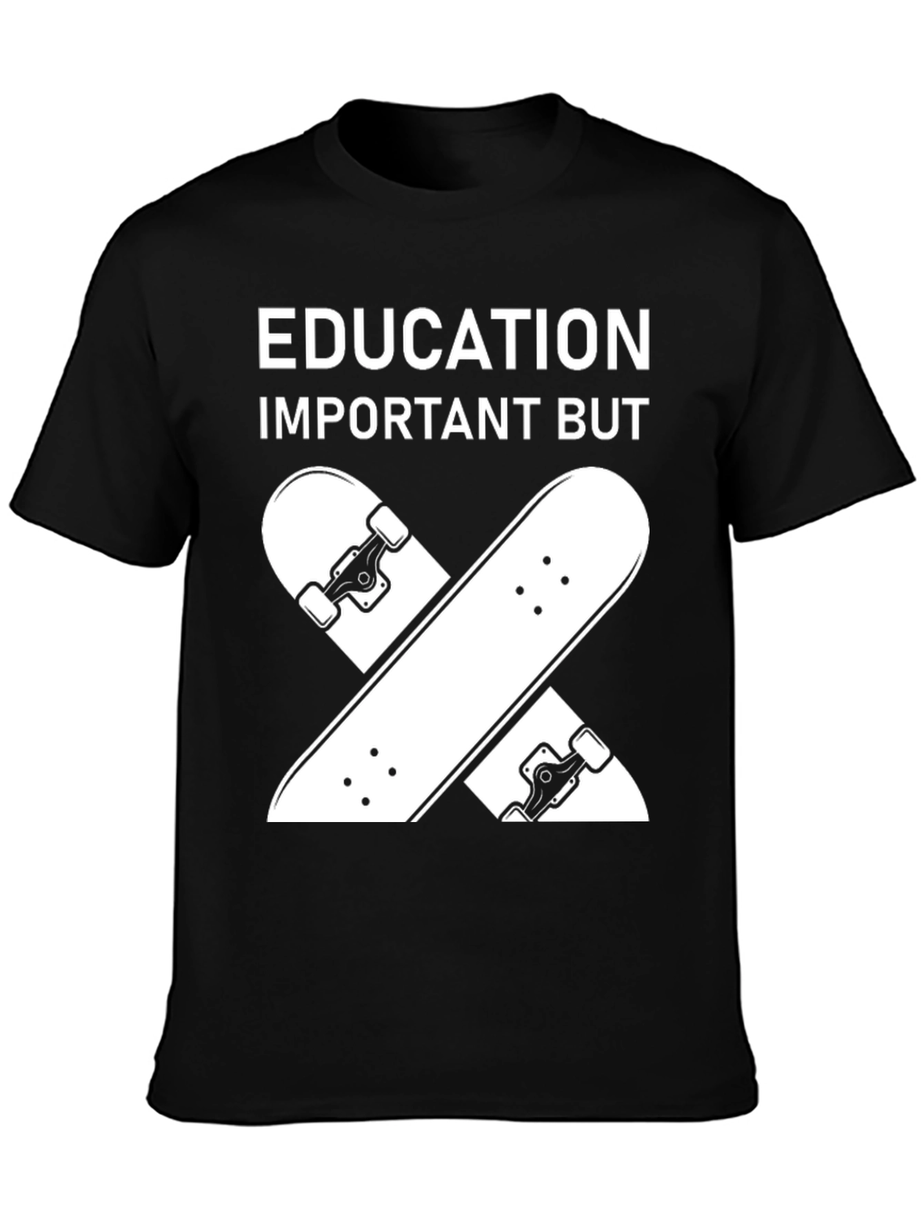 Black Education Important Skateboard T-Shirt view 3