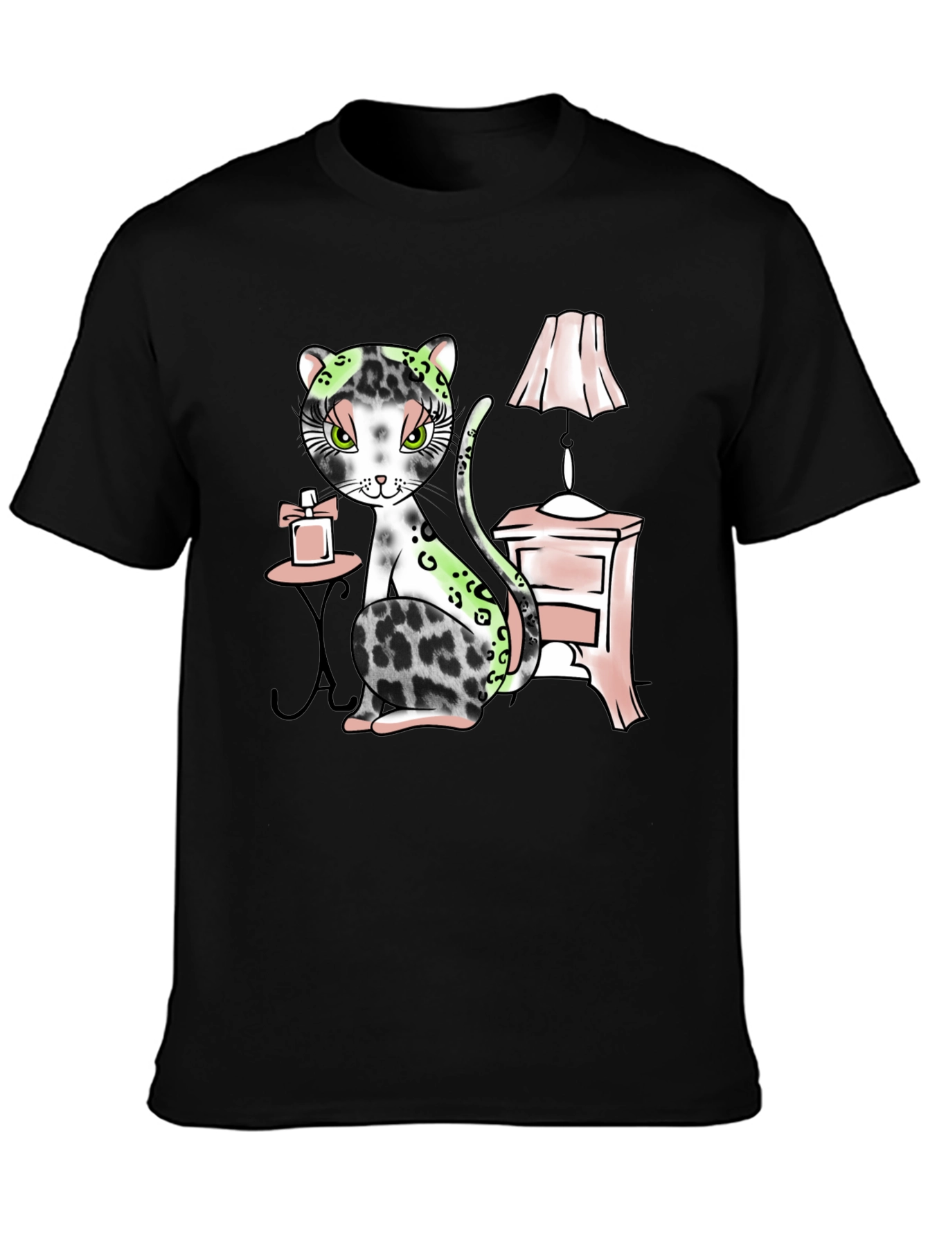 Black Elegant Cat Graphic T-Shirt - Stylish and Unique Design view 3