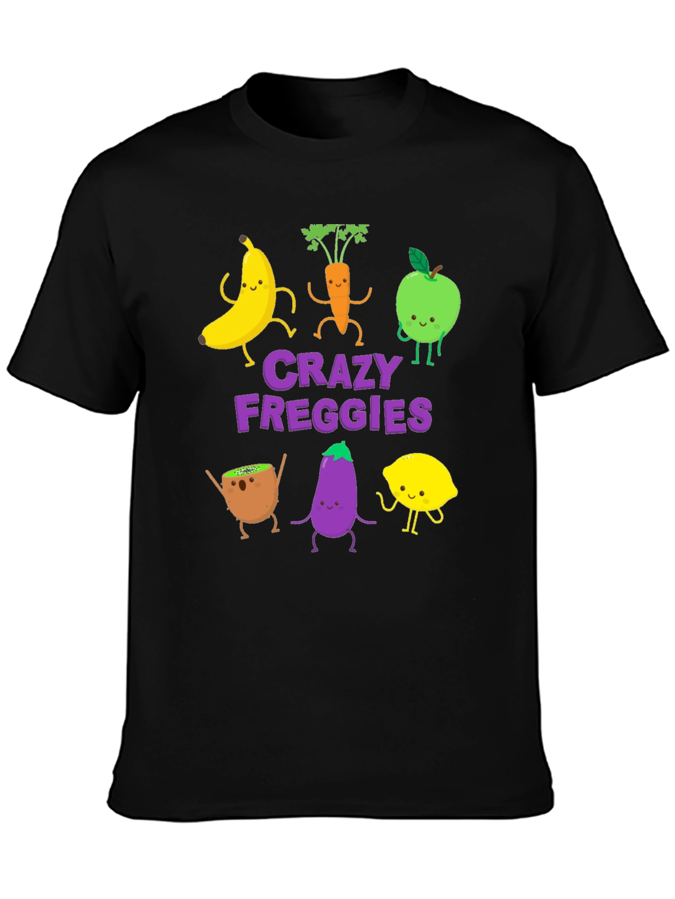 Black Crazy Freggies Graphic T-Shirt view 3