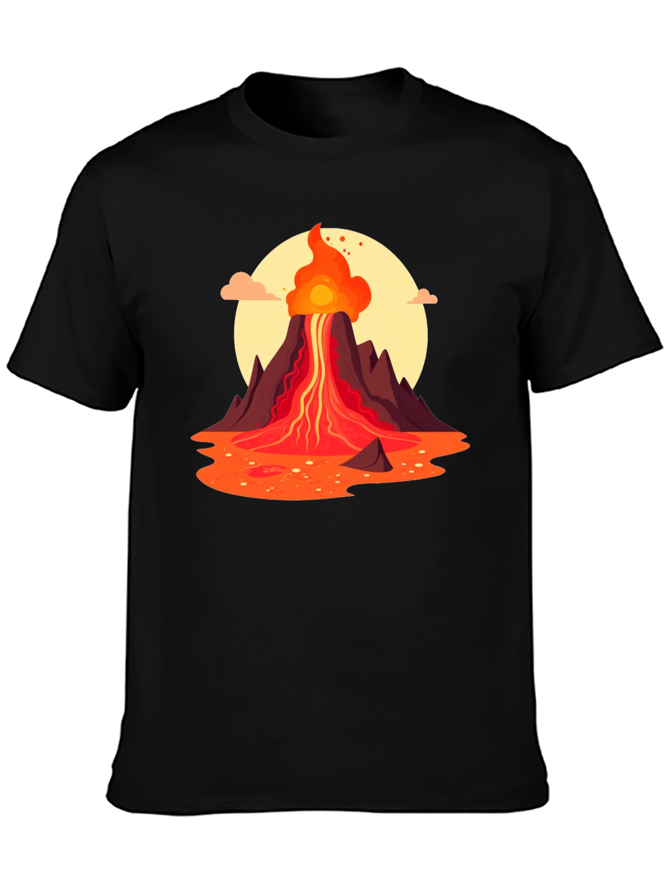 Black Volcano Graphic Tee - Black view 3