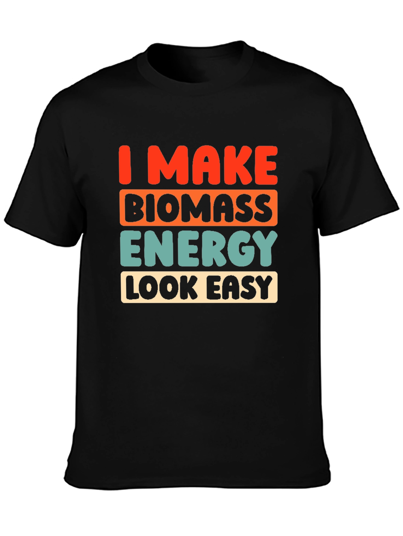 Black Biomass Energy T-Shirt - Funny Environmental Tee view 3