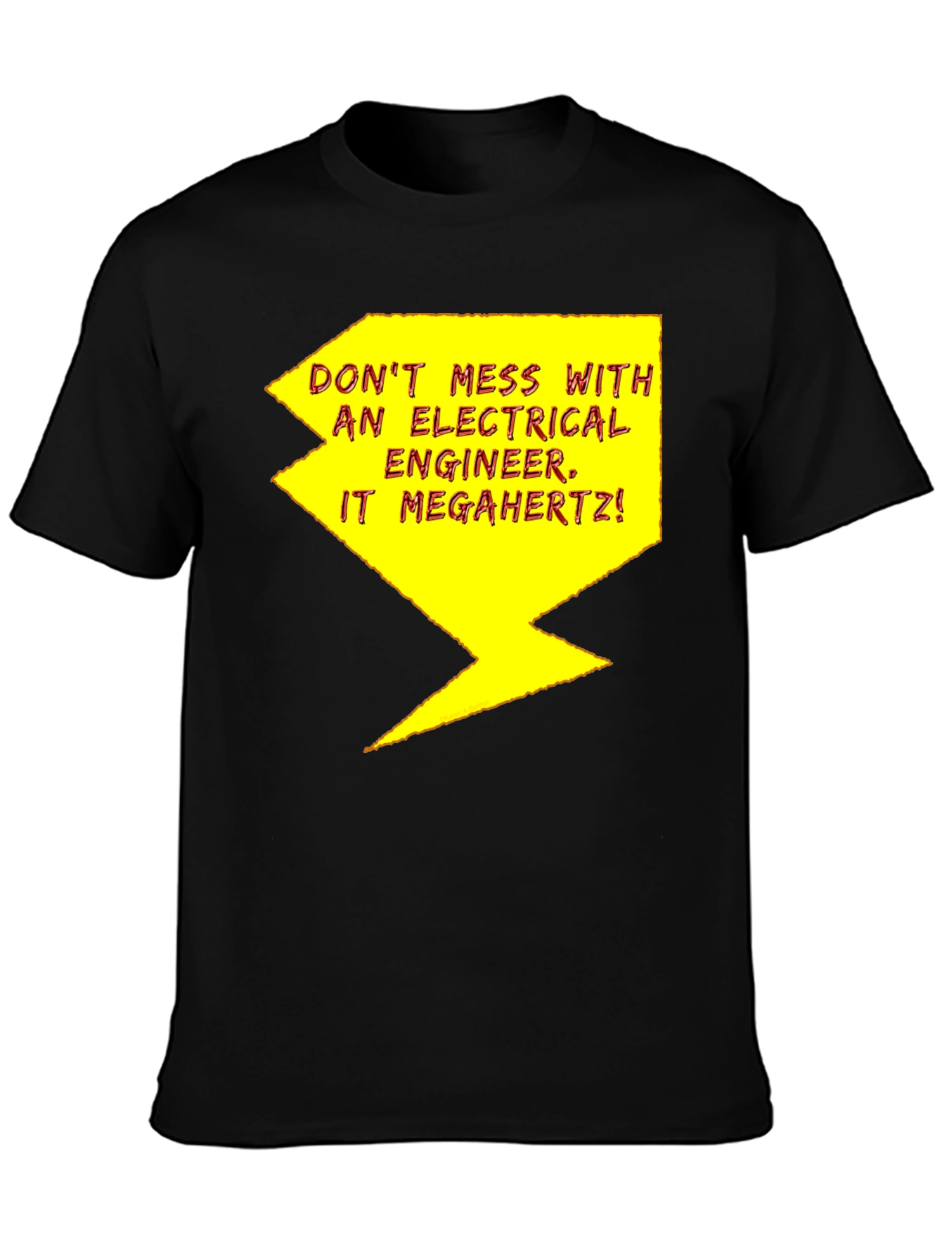 Black Electrical Engineer T-Shirt - Funny Warning Tee view 3