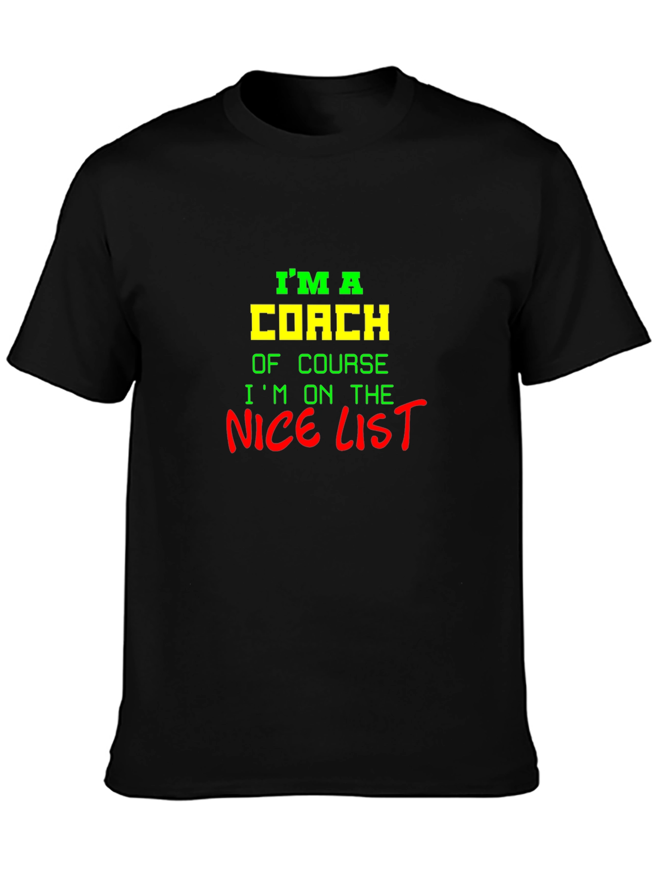 Black I'm a Coach Nice List Graphic Tee view 3