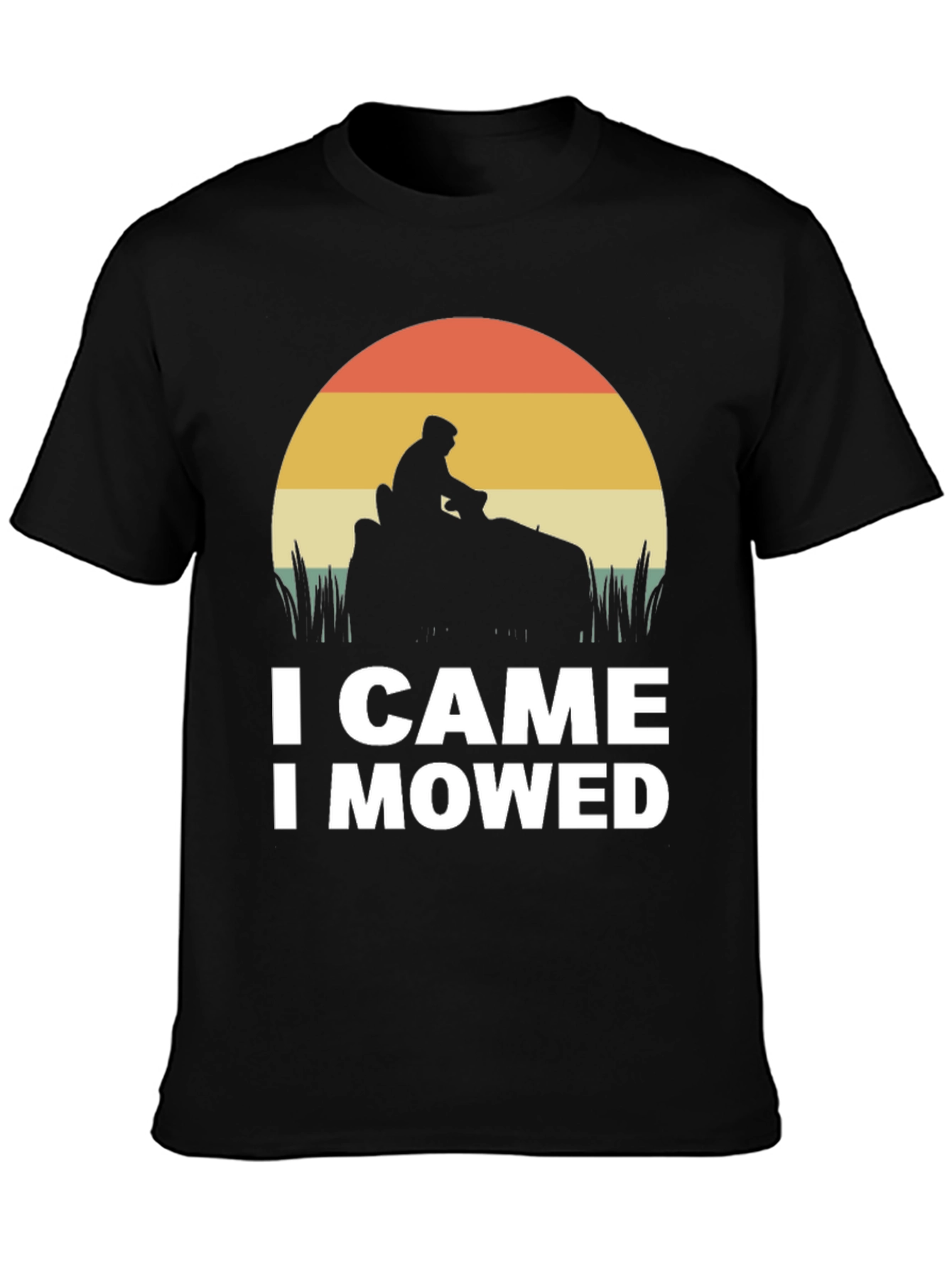 Black I Came I Mowed T-Shirt - Funny Lawn Mowing Tee view 3