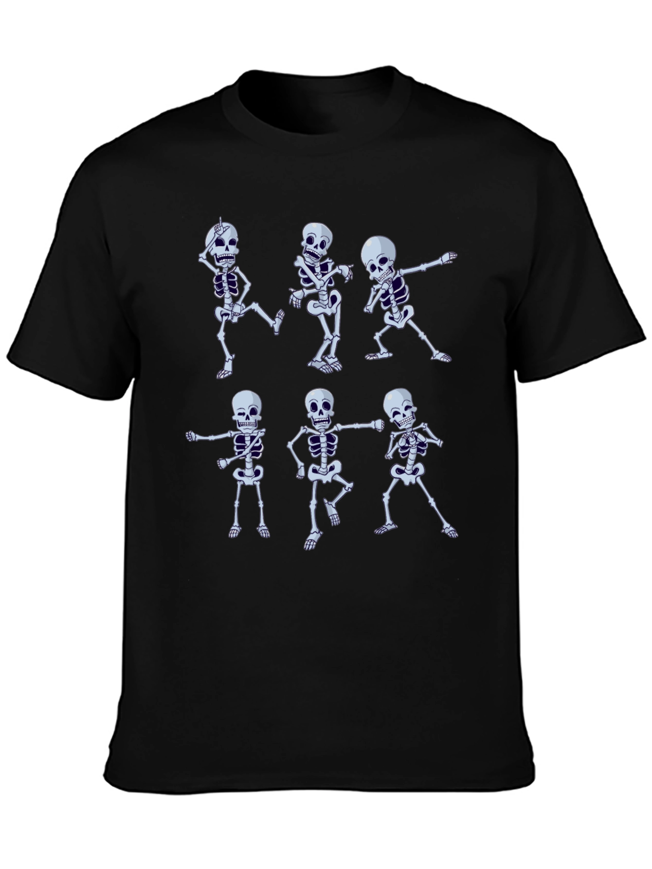 Black Dancing Skeleton T-Shirt - Halloween Graphic Tee view 3